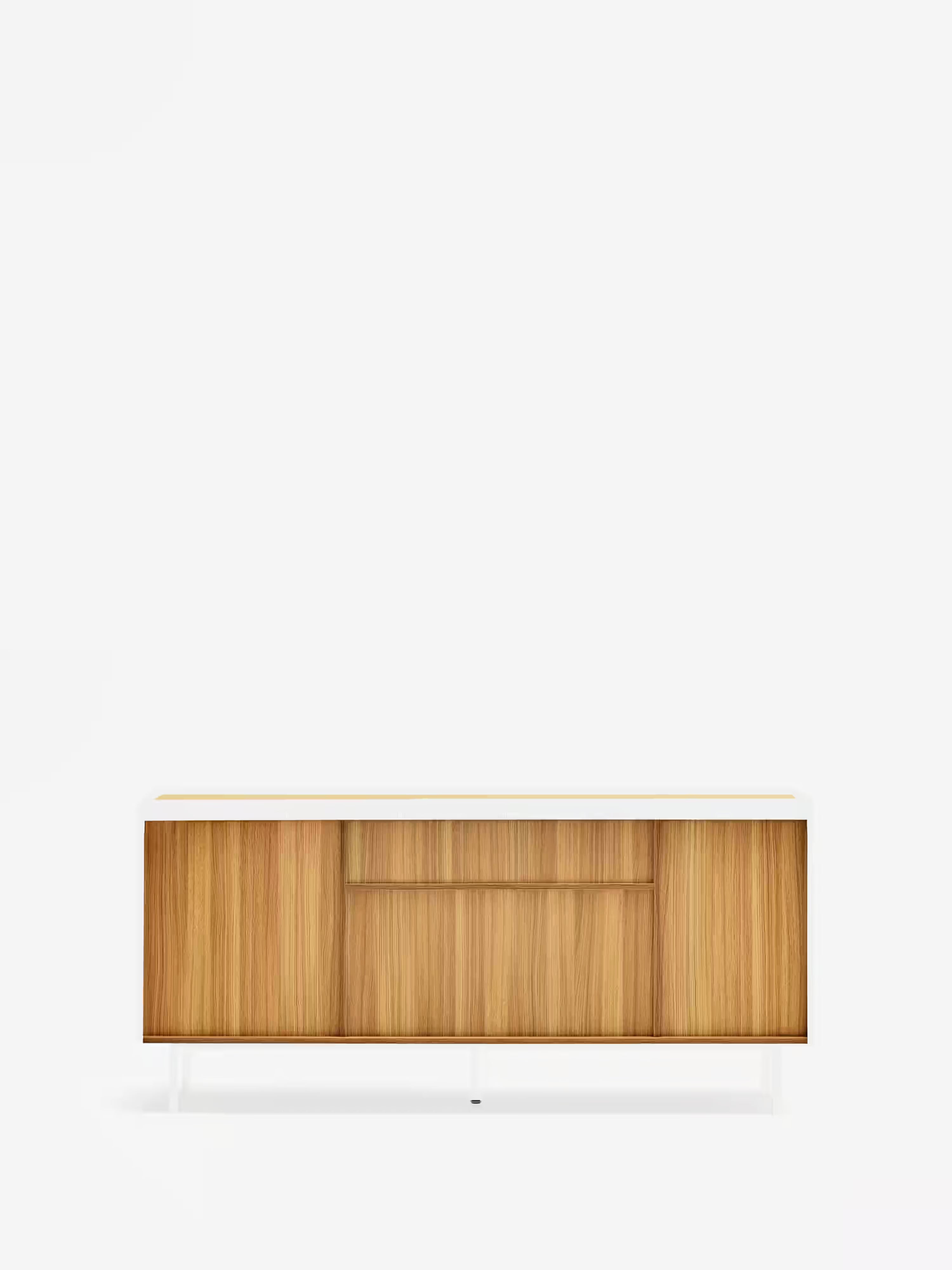 Arista aparador bajo blanco y roble claro - aparador moderno de 4 puertas 165 x 78 cm