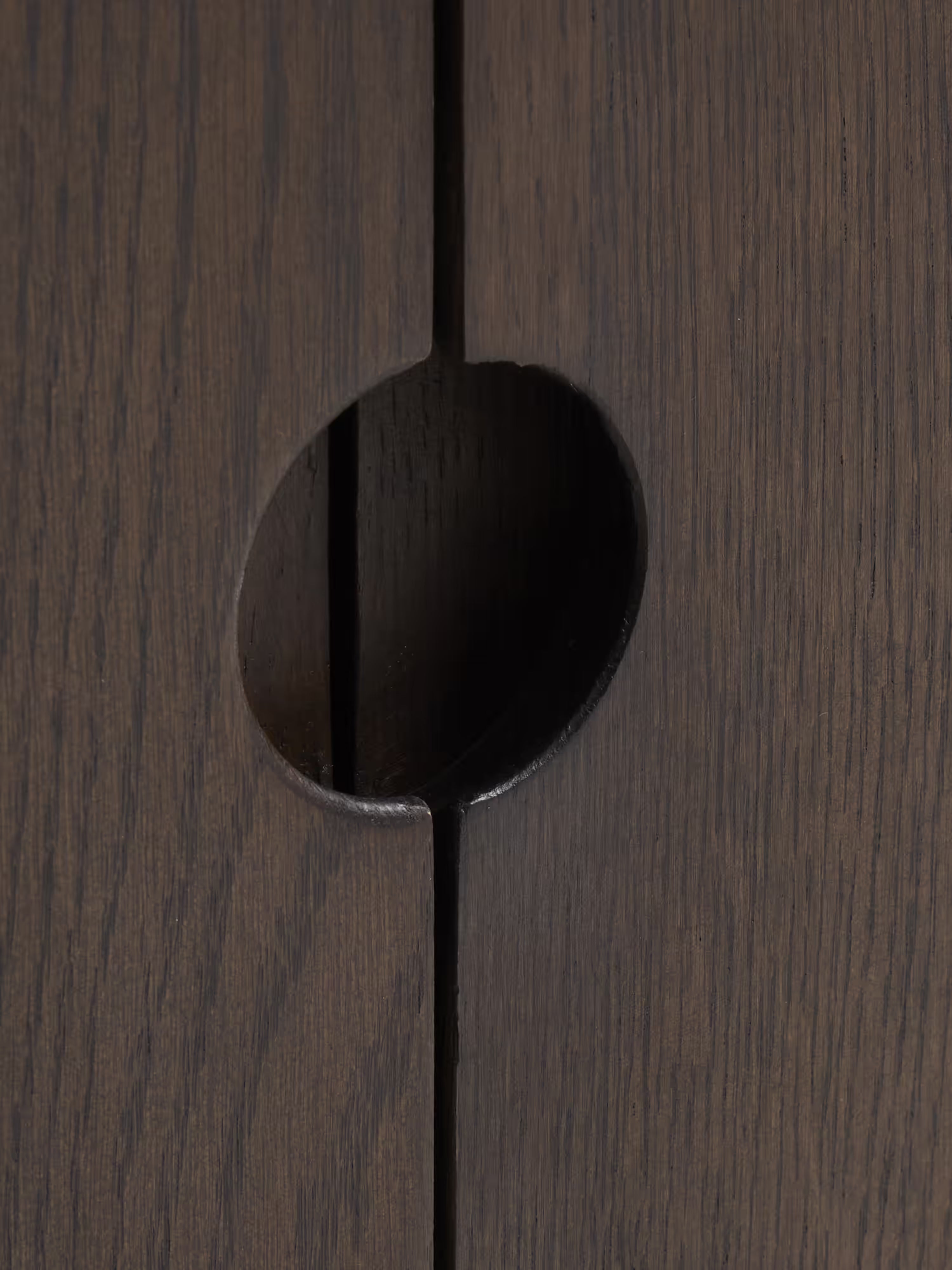 Arun Tall cabinet in dark solid wood - brass finishes 90 x 130 cm