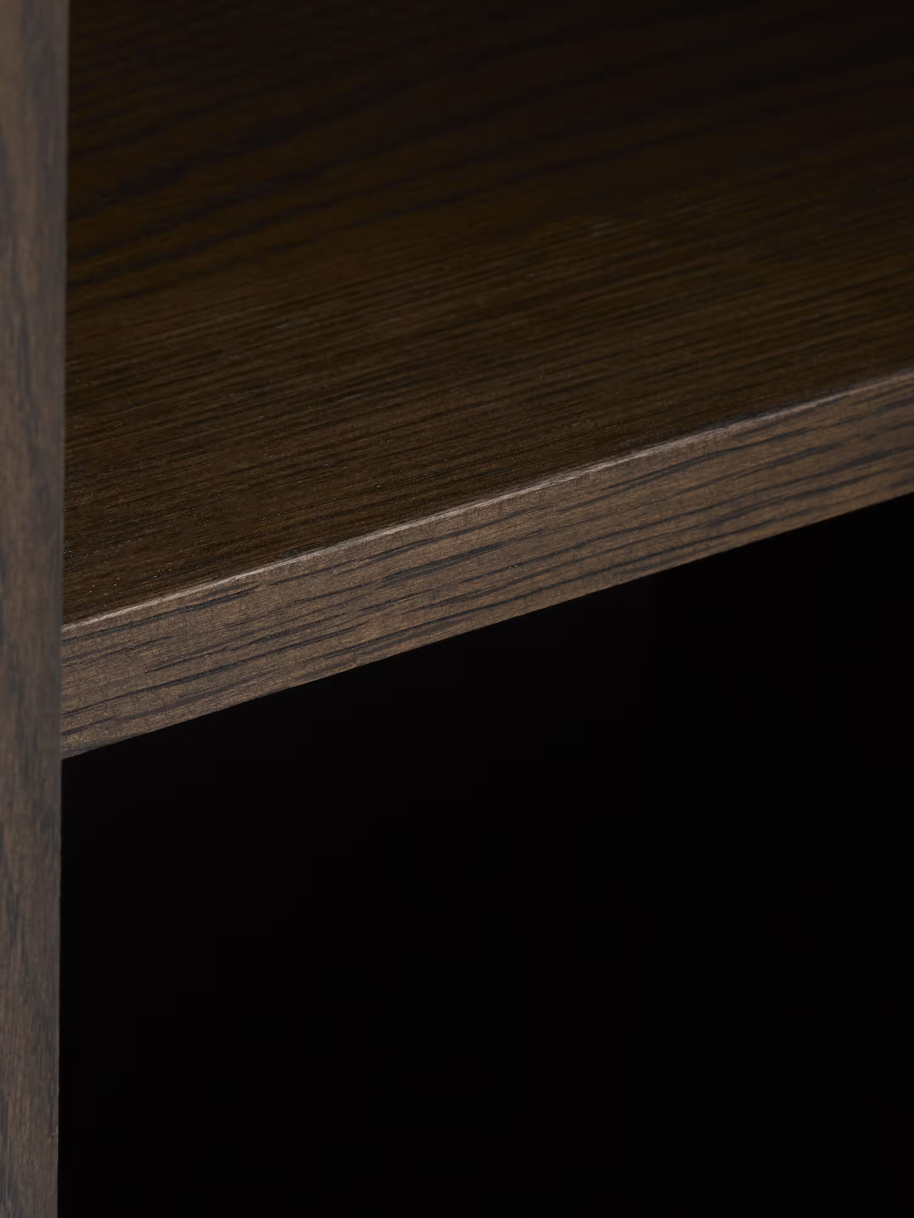 Arun Tall cabinet in dark solid wood - brass finishes 90 x 130 cm