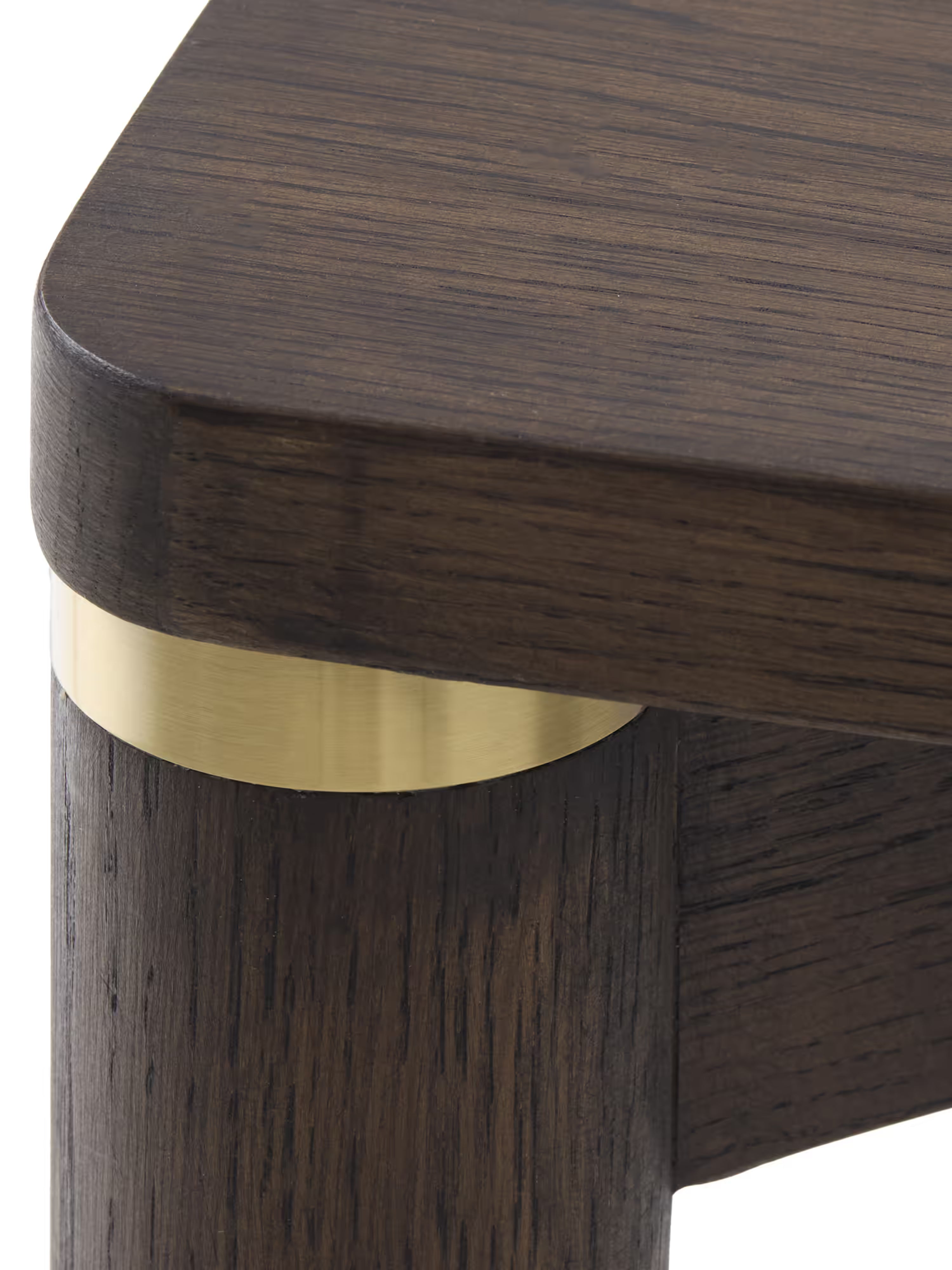 Arun Dining table in dark wood - brass details 180 x 95 cm