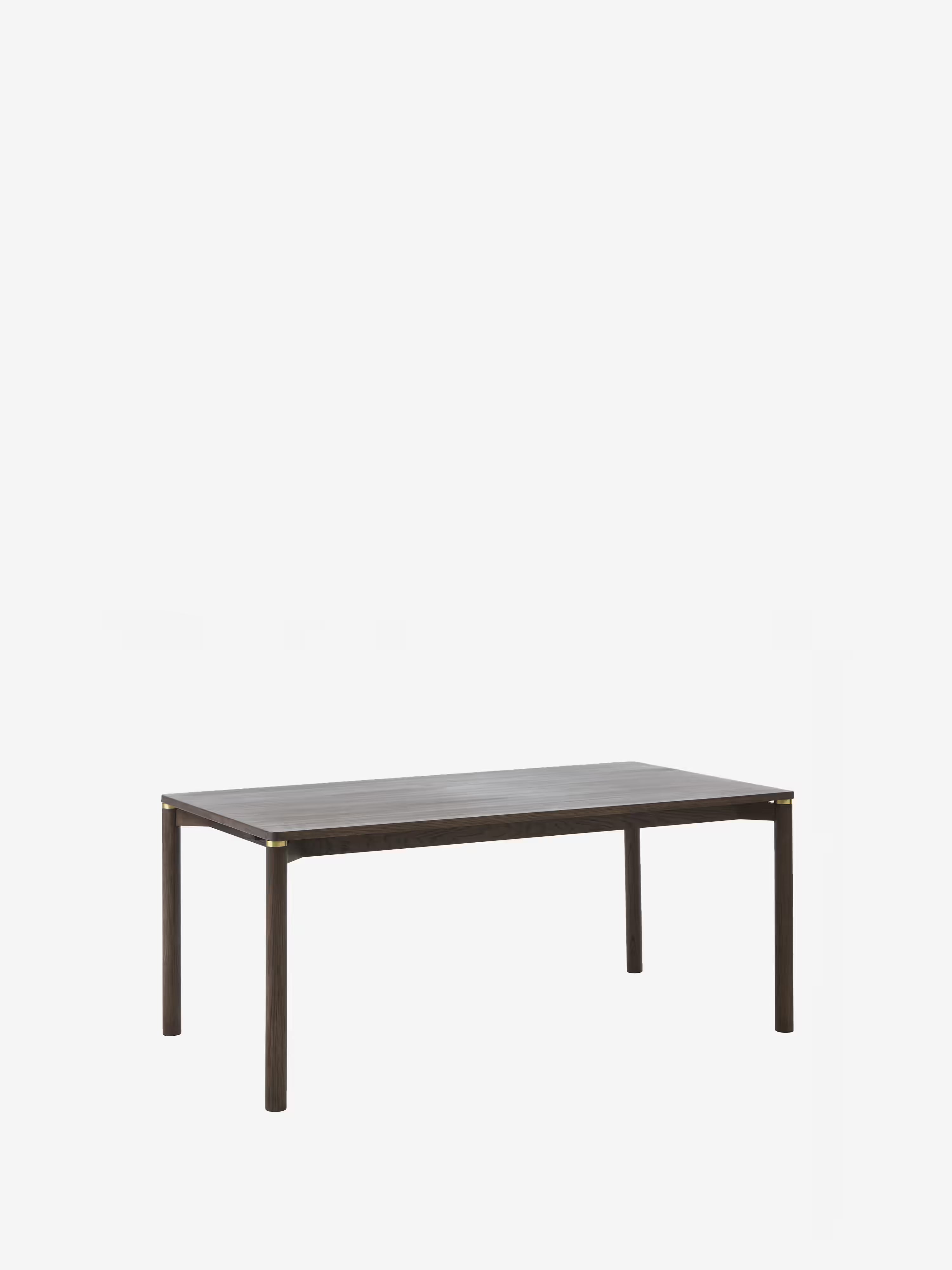 Arun Dining table in dark wood - brass details 180 x 95 cm