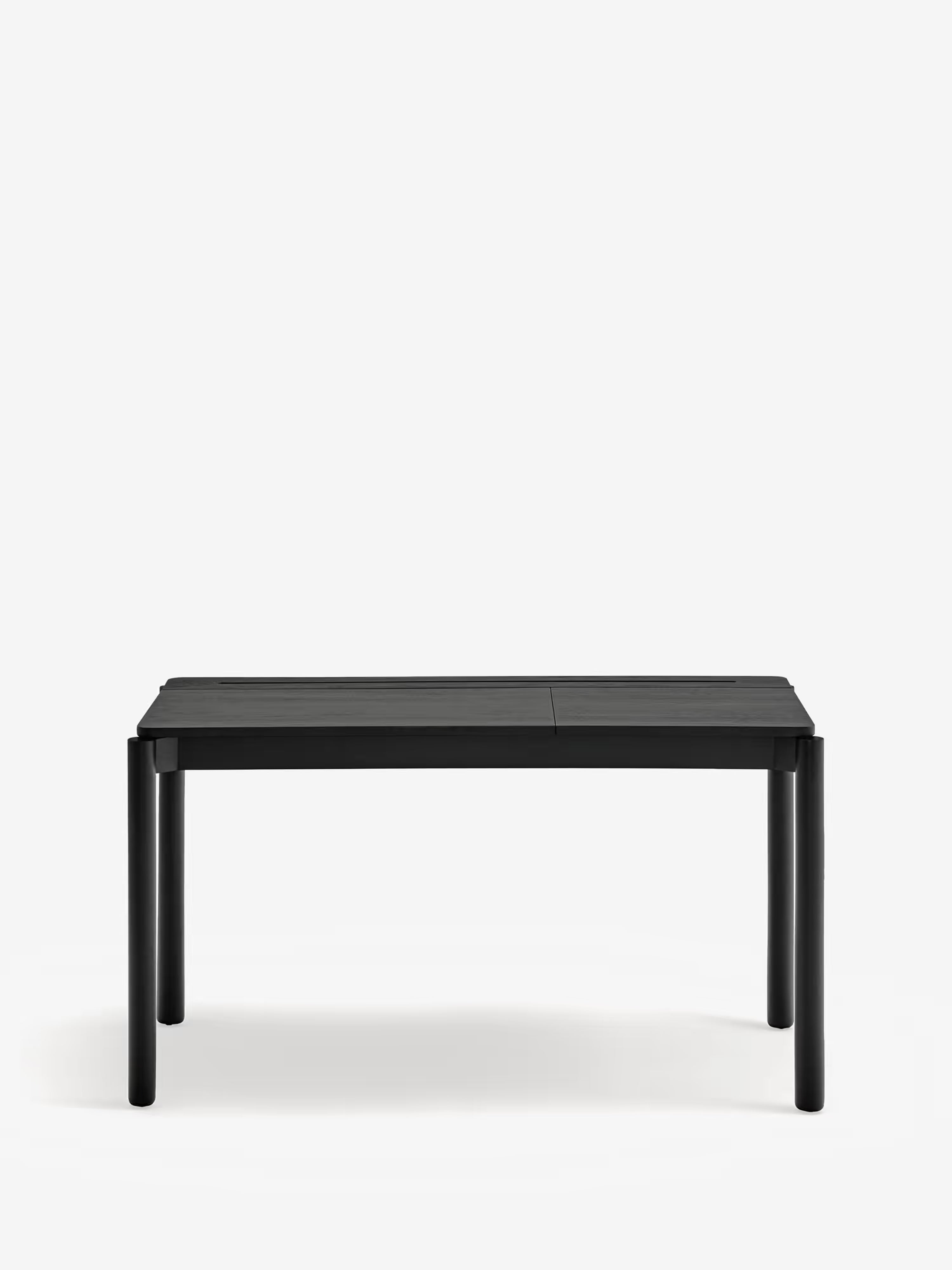 Atlas black ash wood desk with openable compartment - modern and functional design 136 x 68 cm