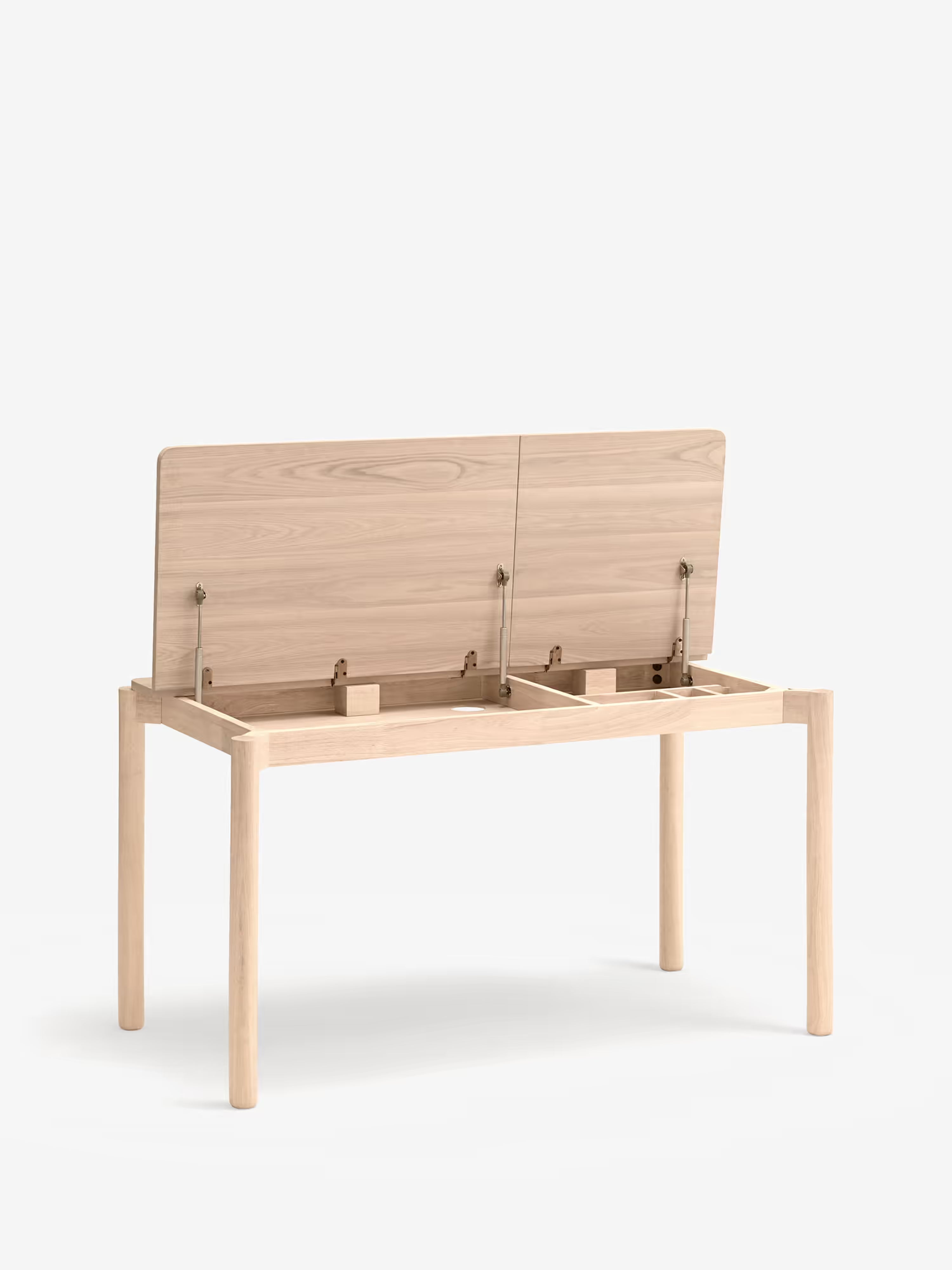 Atlas light ash wood desk with openable compartment - modern and functional design 136 x 68 cm