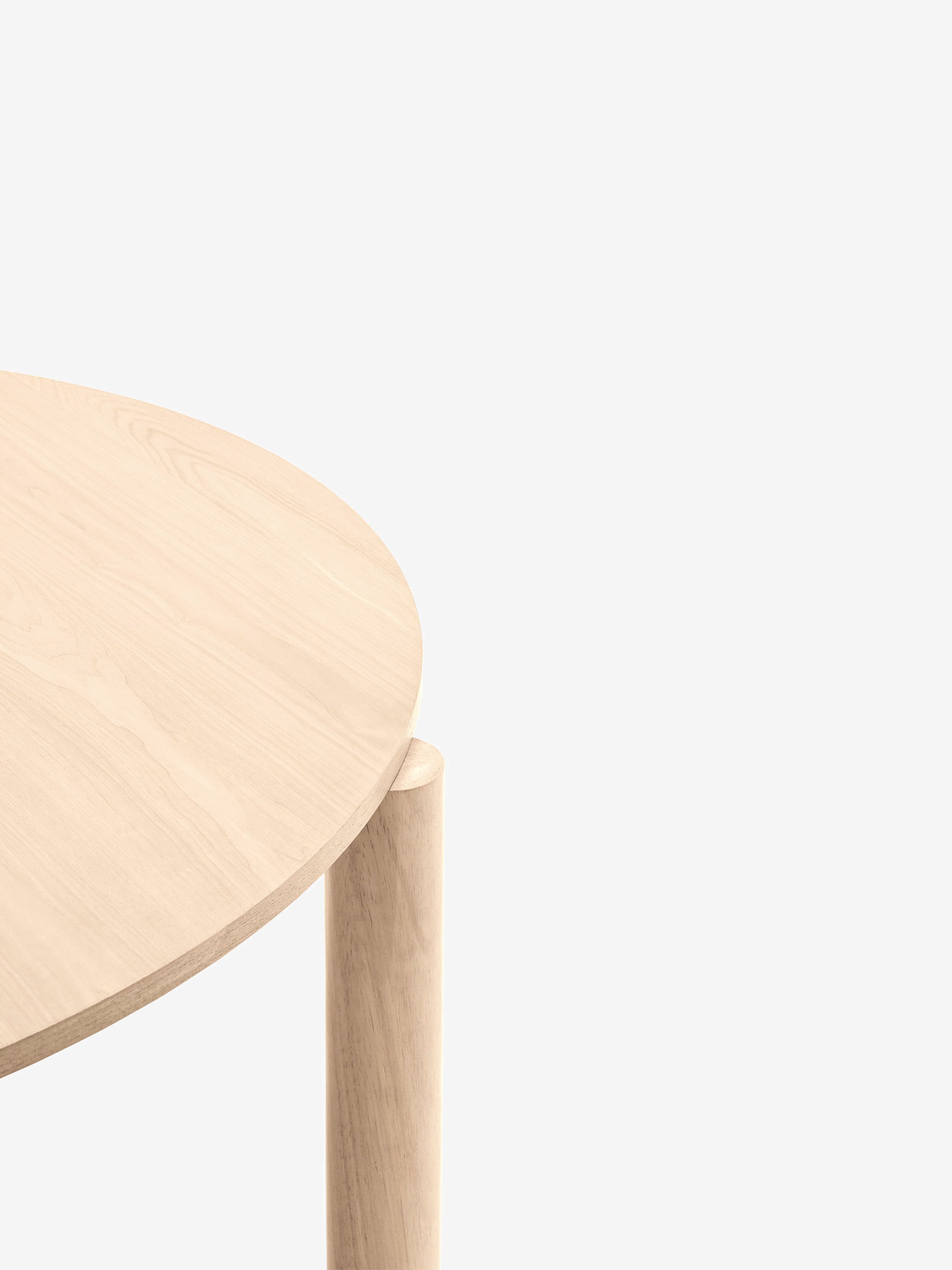 Atlas table ronde en massif et frêne naturel - Ø 120 cm