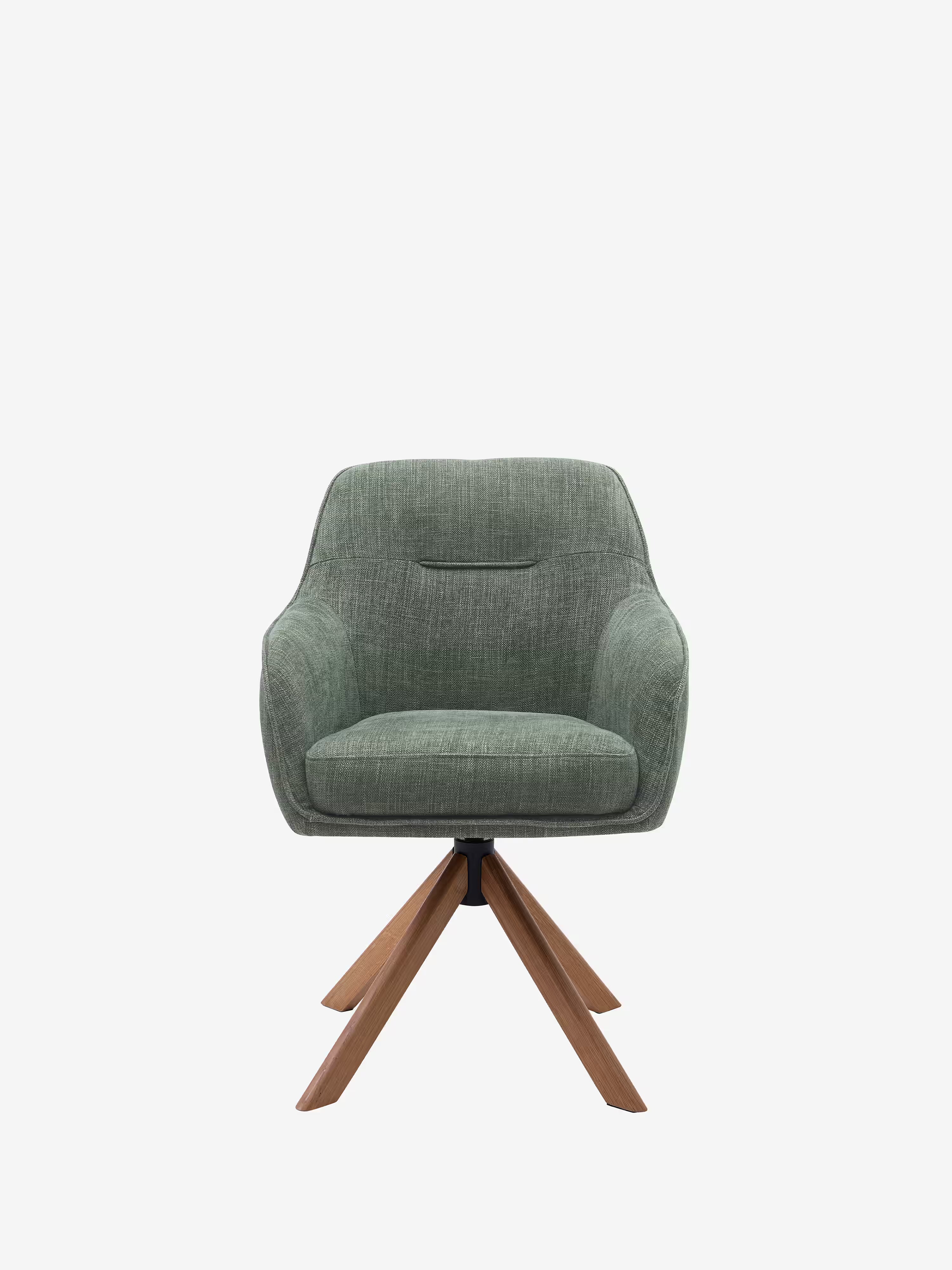 Avola Chaise pivotante en tissu effet velours côtelé avec base en bois
