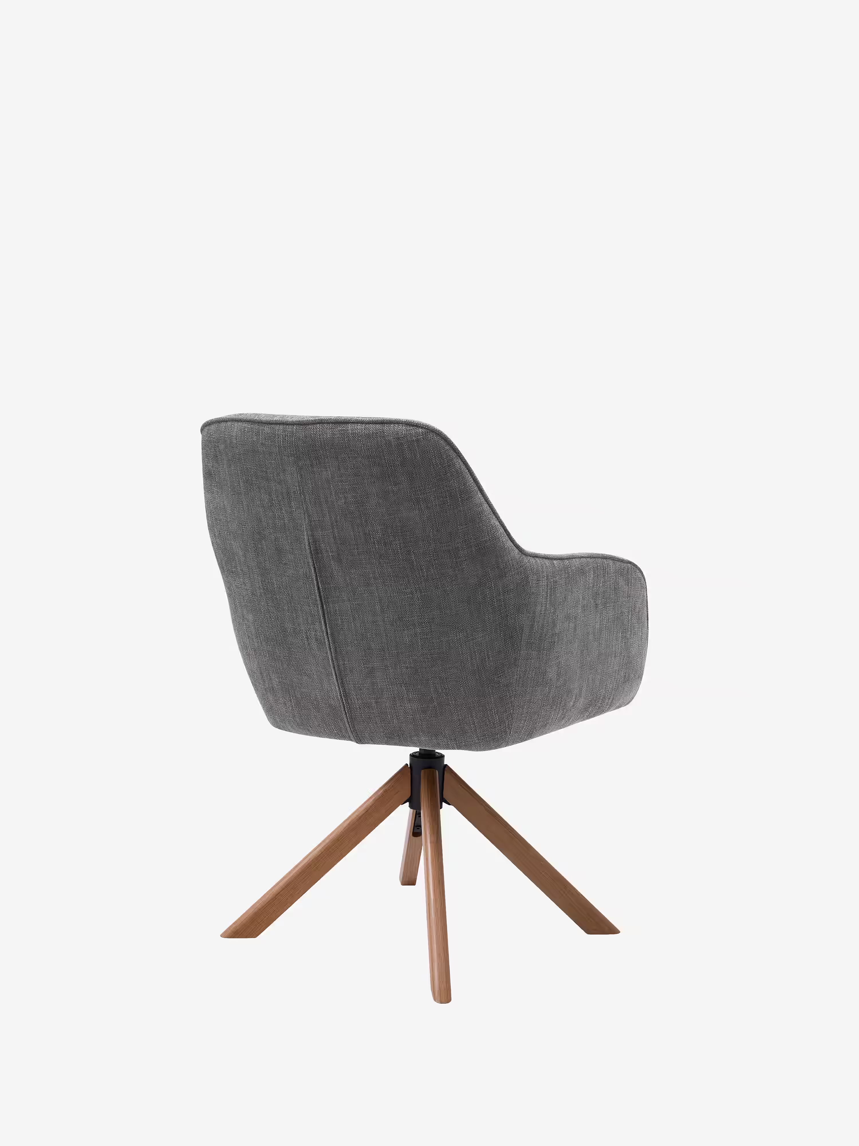 Avola Chaise pivotante en tissu effet velours côtelé avec base en bois
