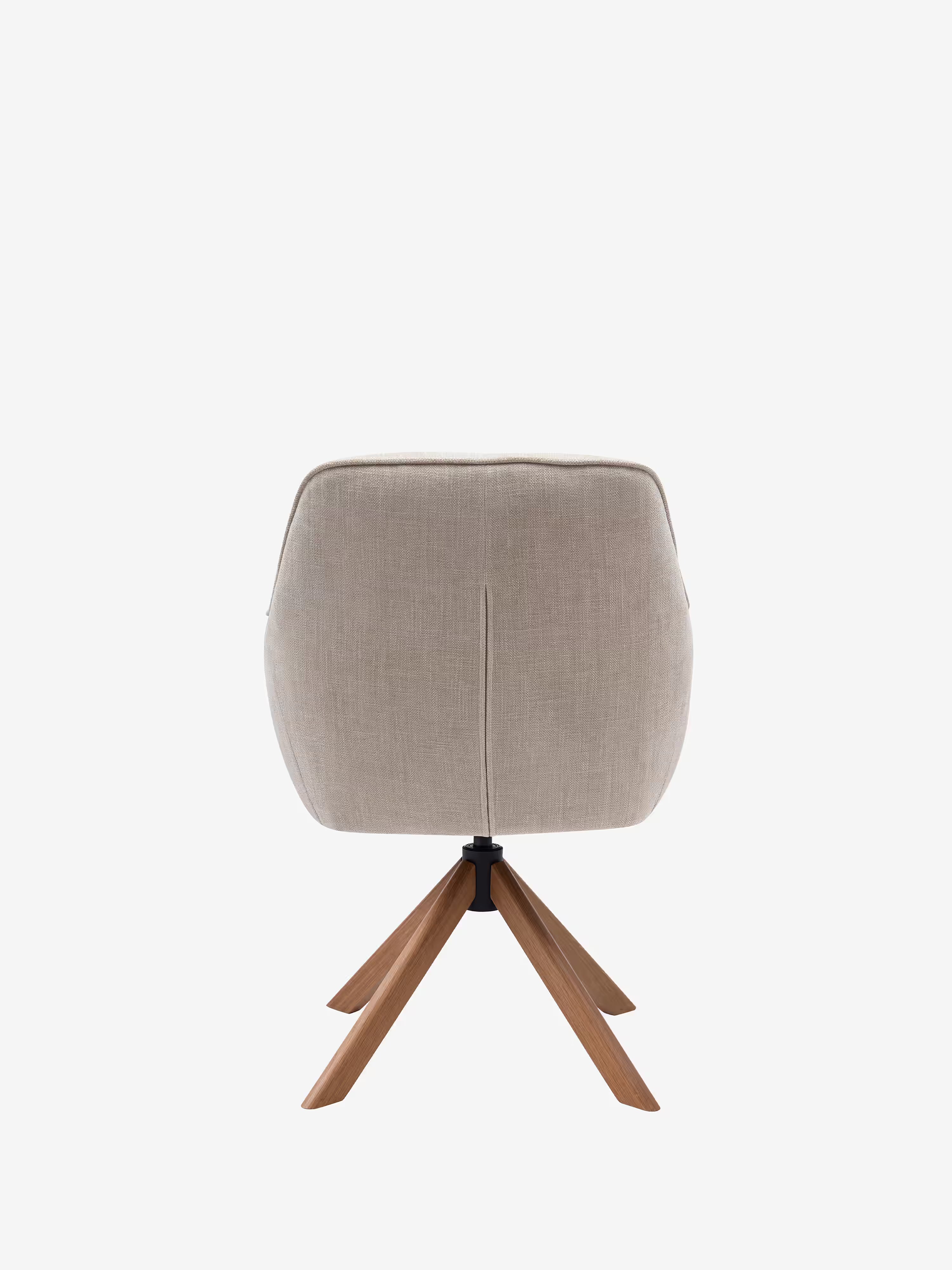 Avola Chaise pivotante en tissu effet velours côtelé avec base en bois