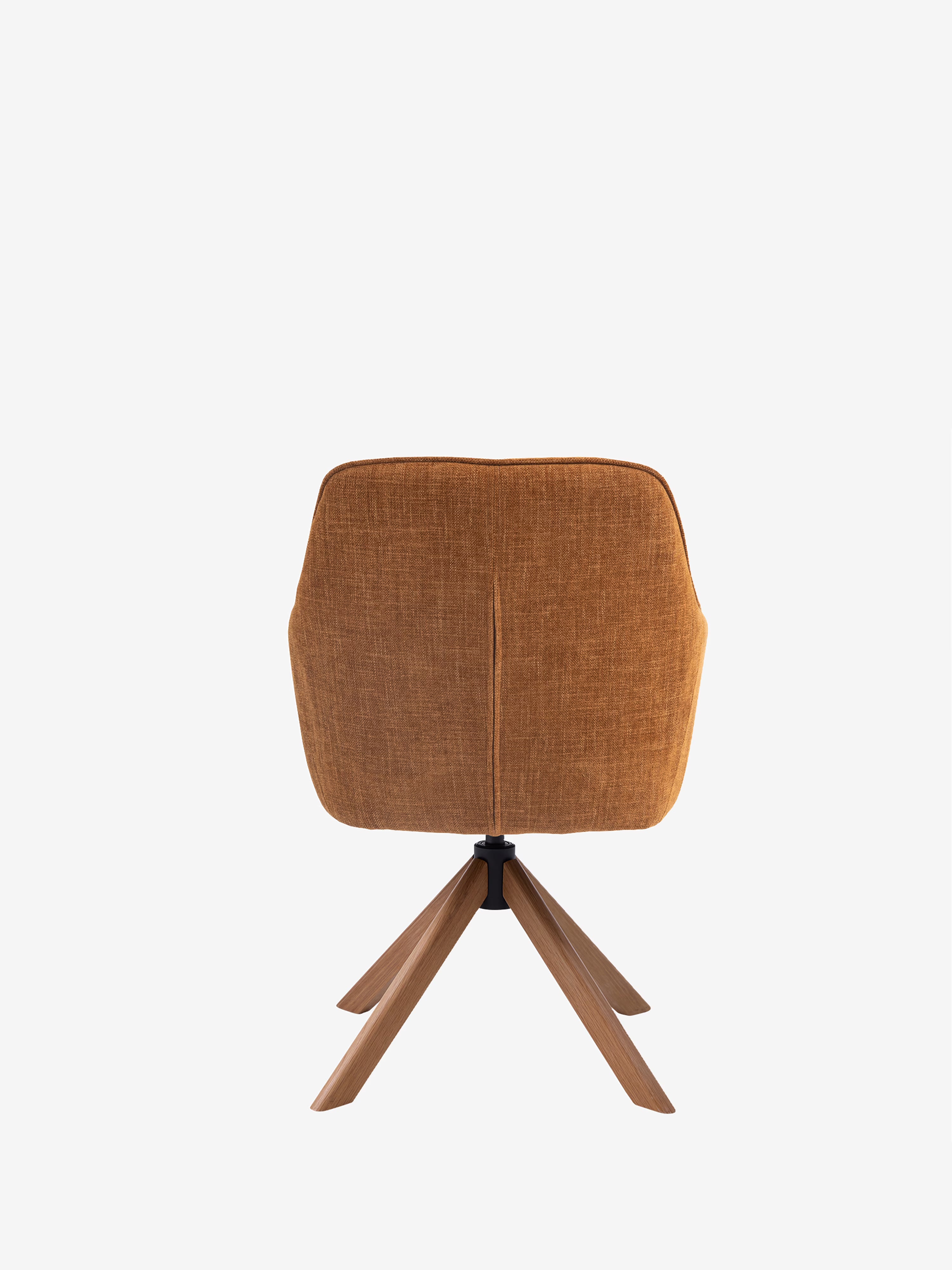 Avola Chaise pivotante en tissu effet velours côtelé avec base en bois