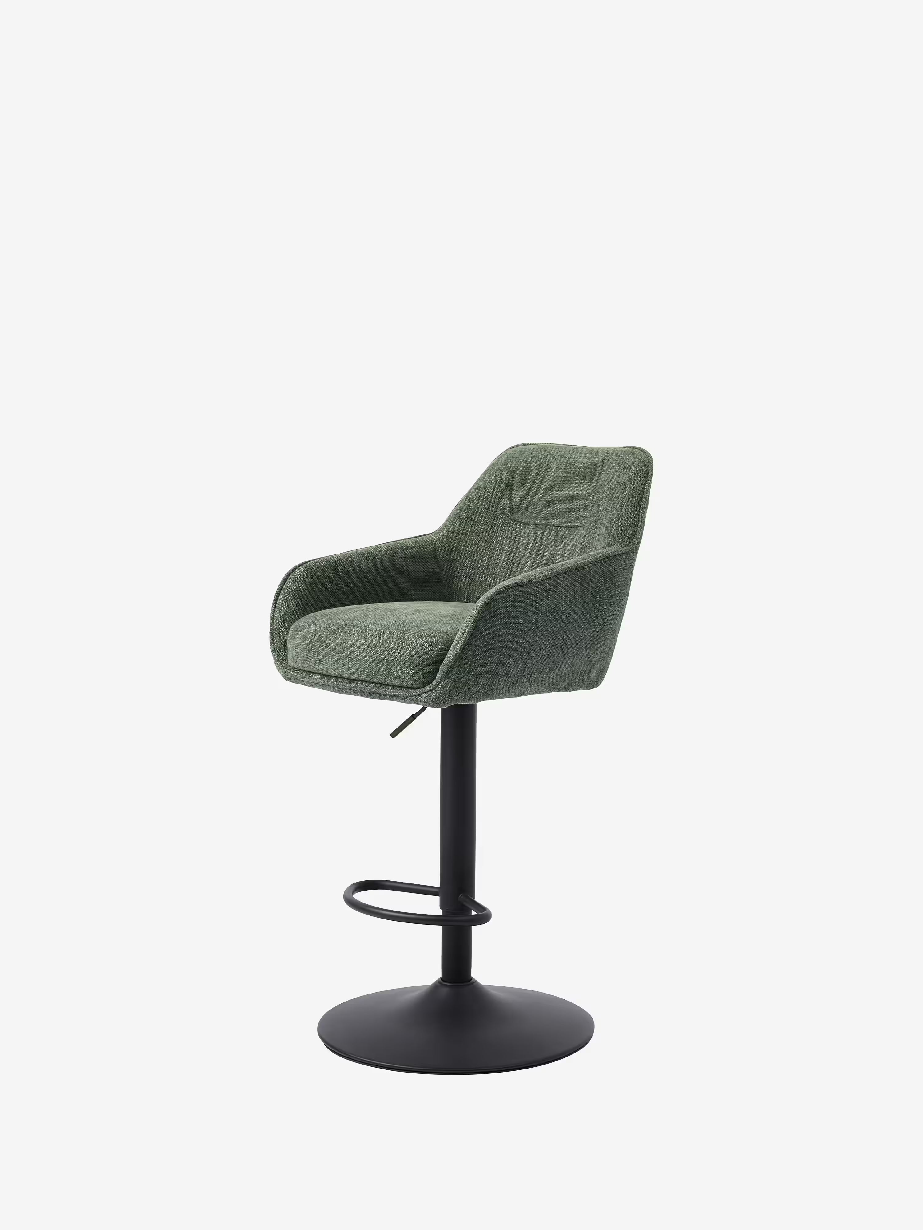 Avola Tabouret pivotant en tissu effet velours côtelé avec base en métal réglable