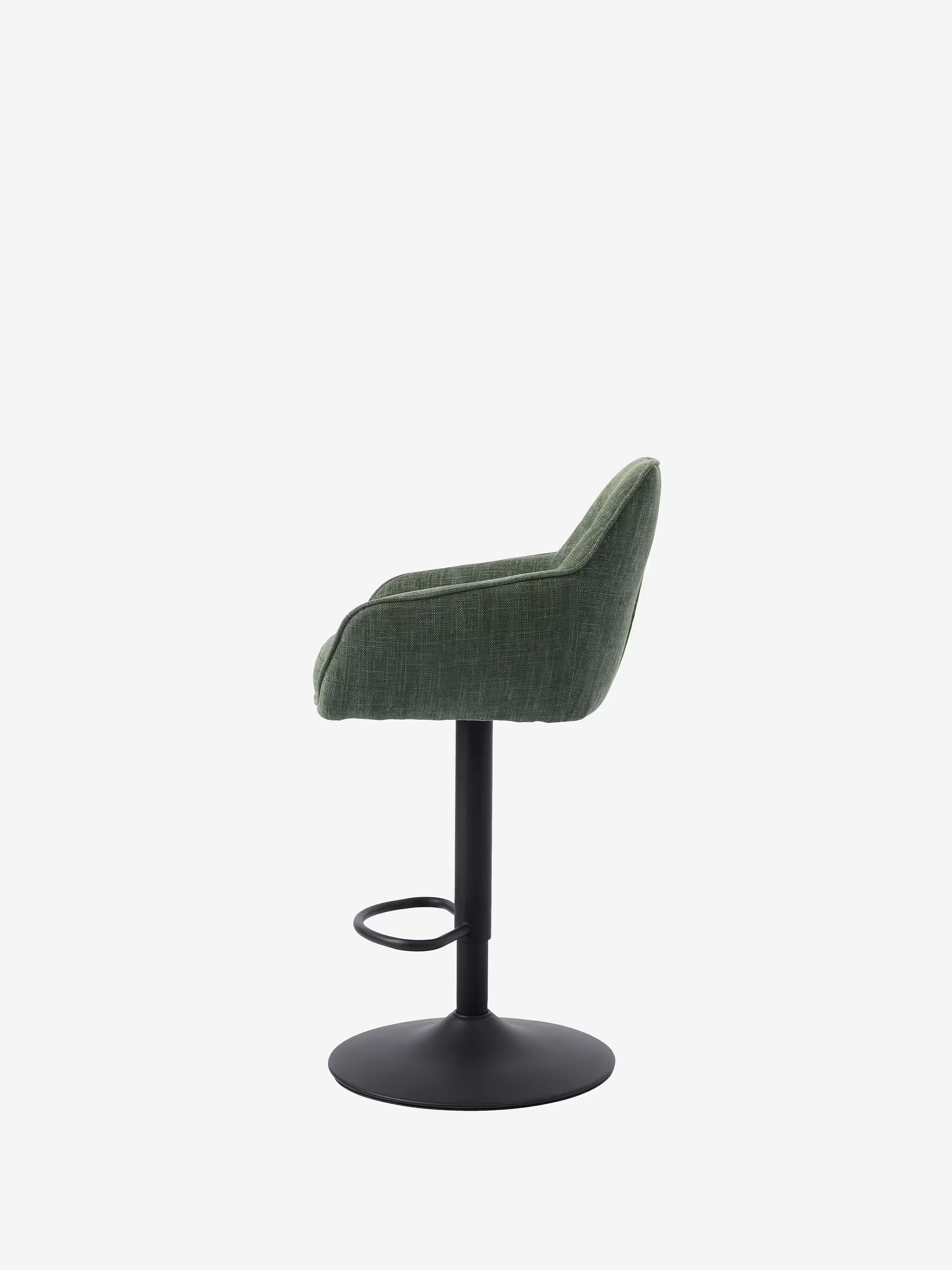 Avola Tabouret pivotant en tissu effet velours côtelé avec base en métal réglable