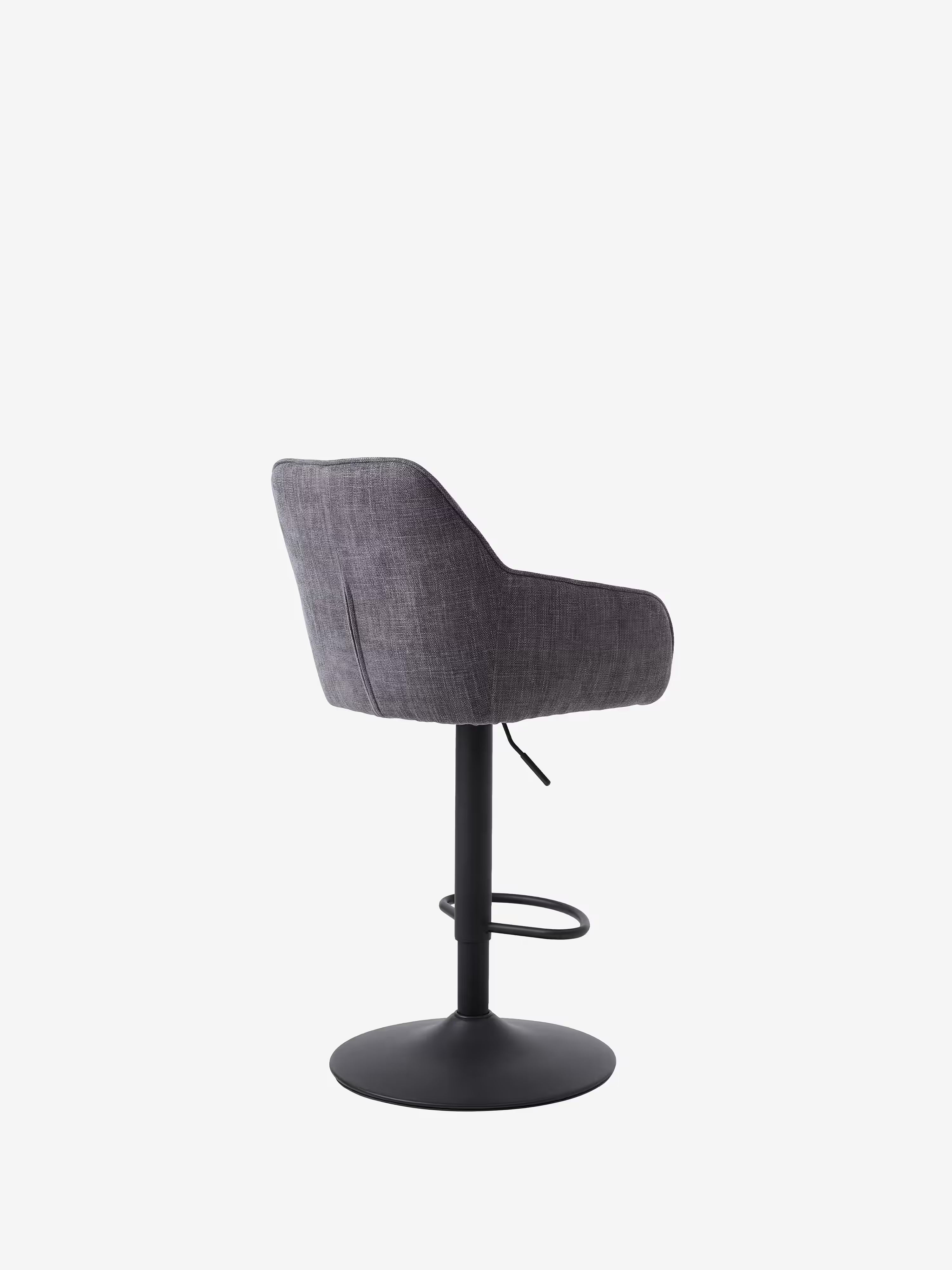 Avola Tabouret pivotant en tissu effet velours côtelé avec base en métal réglable