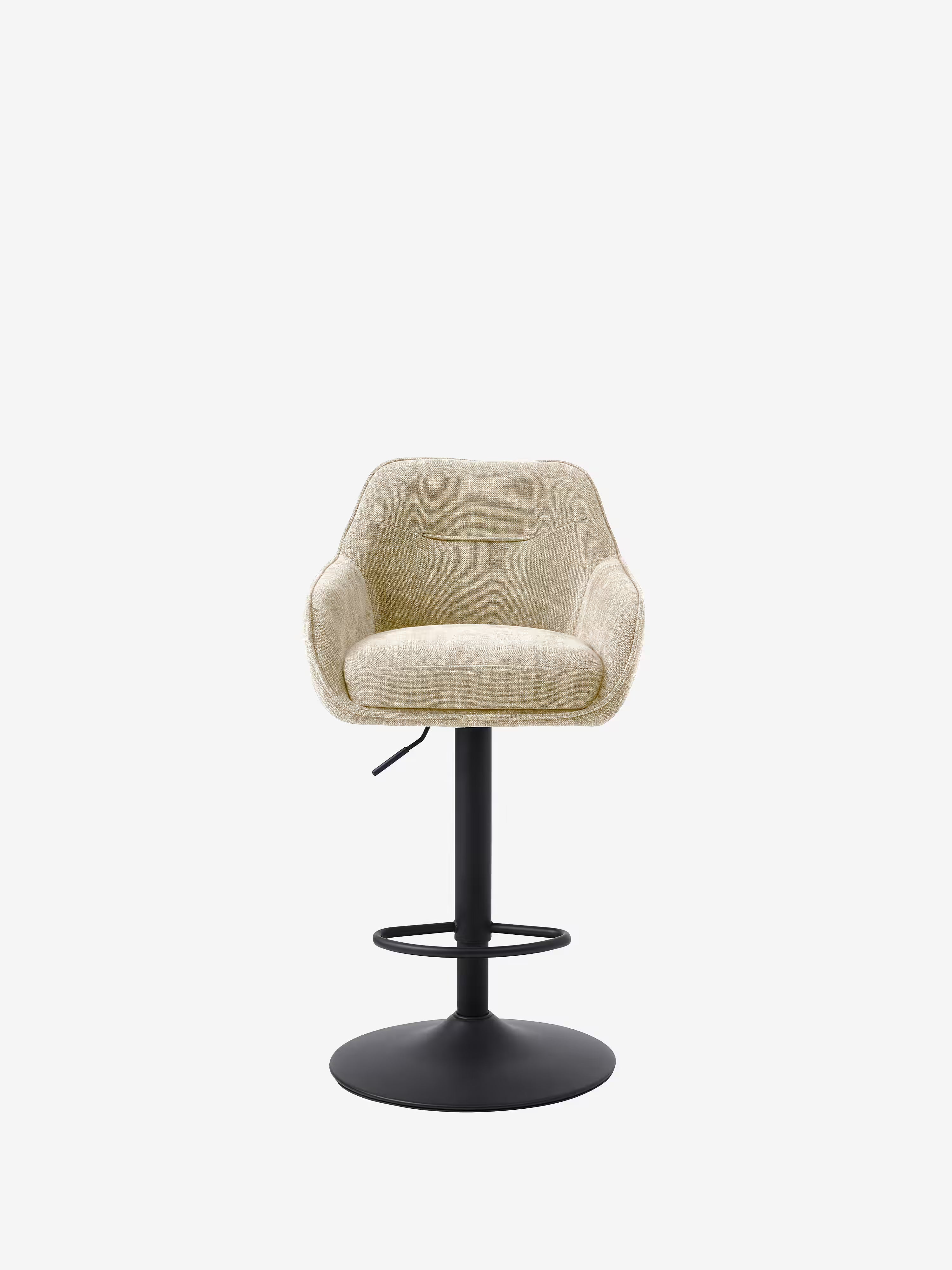 Avola Tabouret pivotant en tissu effet velours côtelé avec base en métal réglable