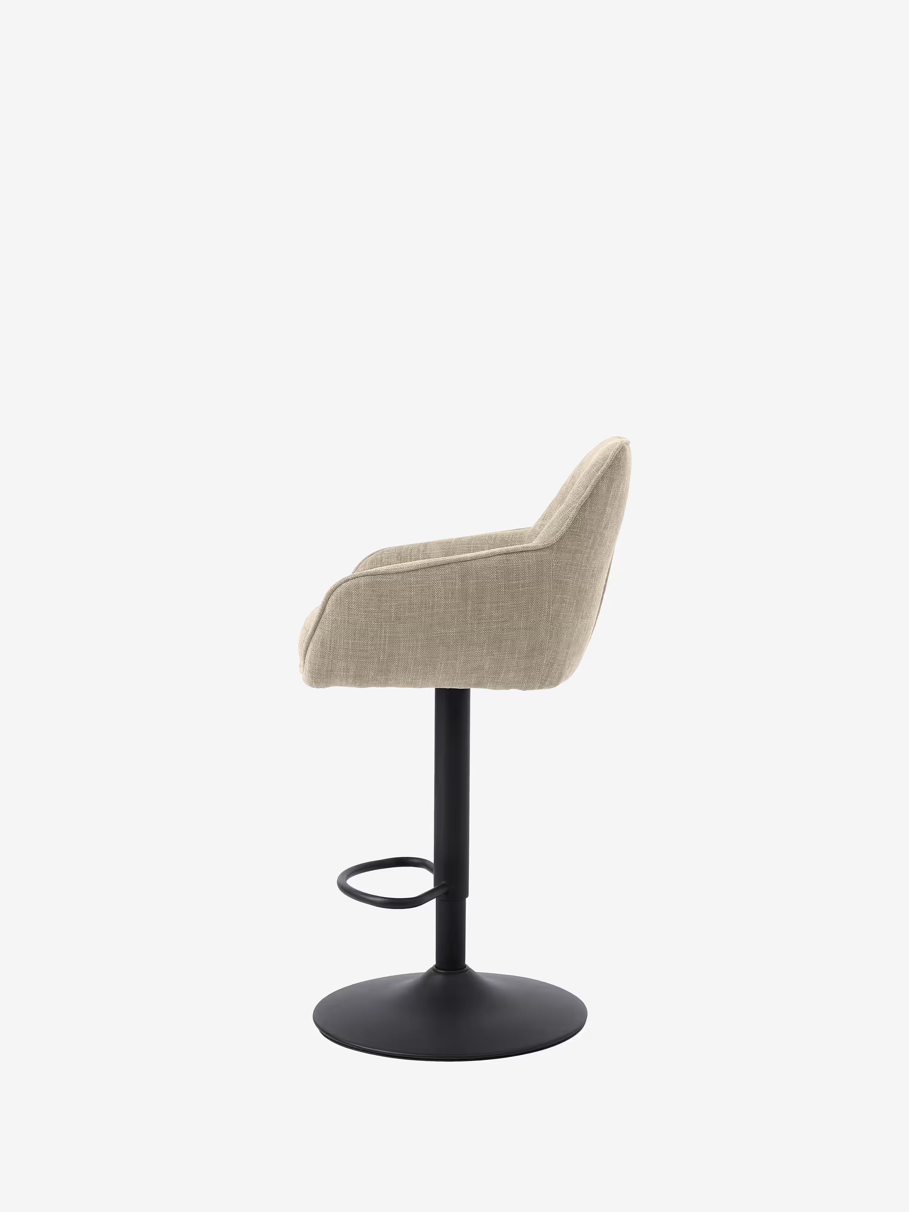 Avola Tabouret pivotant en tissu effet velours côtelé avec base en métal réglable