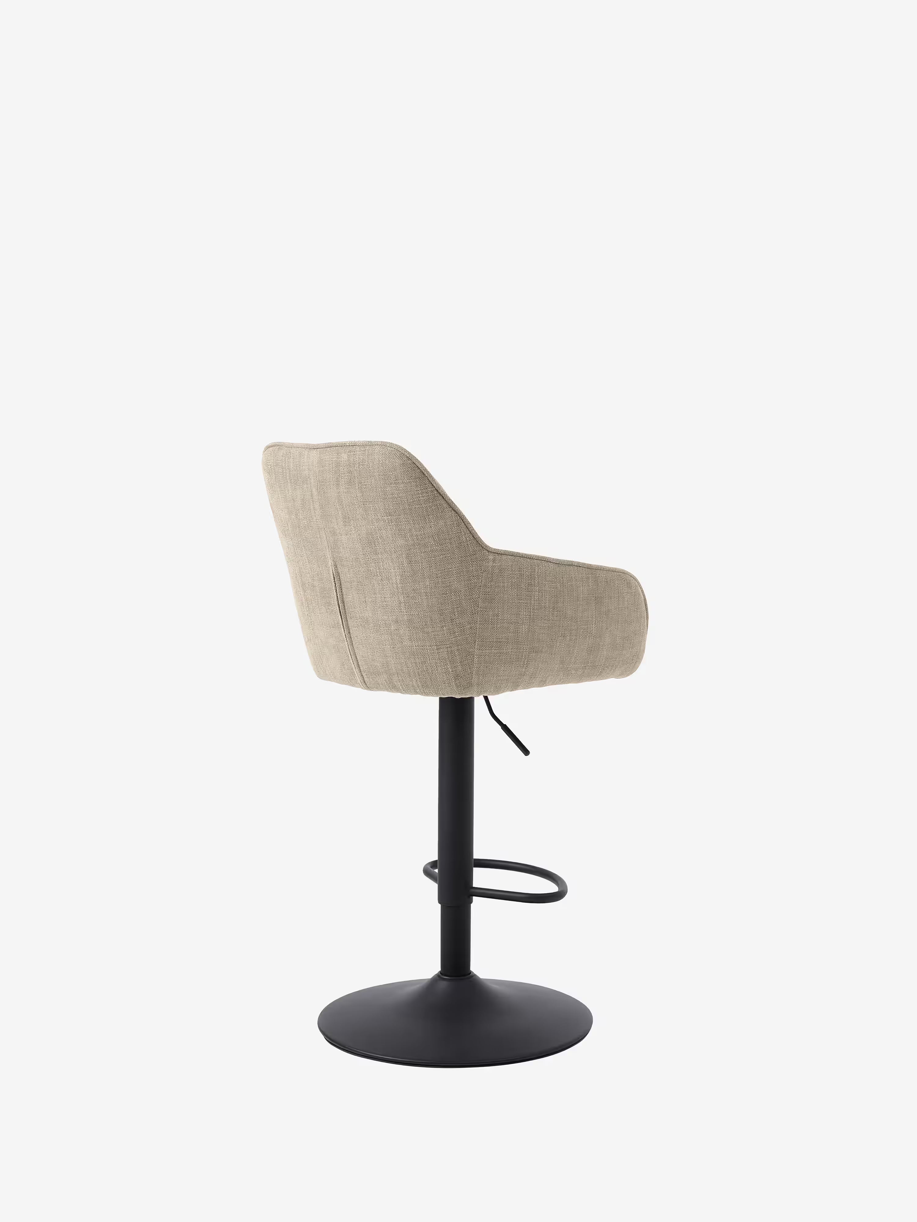 Avola Tabouret pivotant en tissu effet velours côtelé avec base en métal réglable