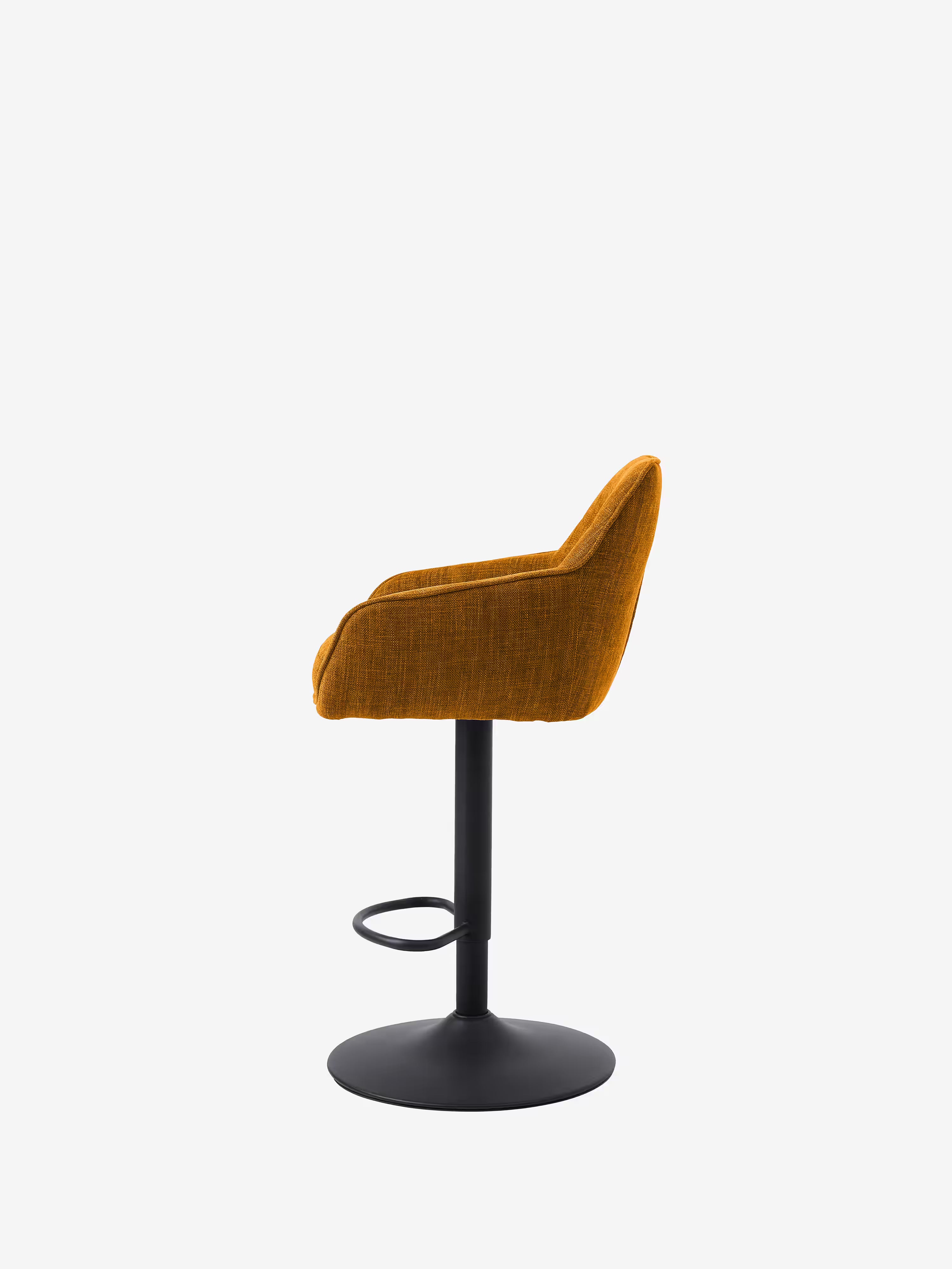 Avola Tabouret pivotant en tissu effet velours côtelé avec base en métal réglable