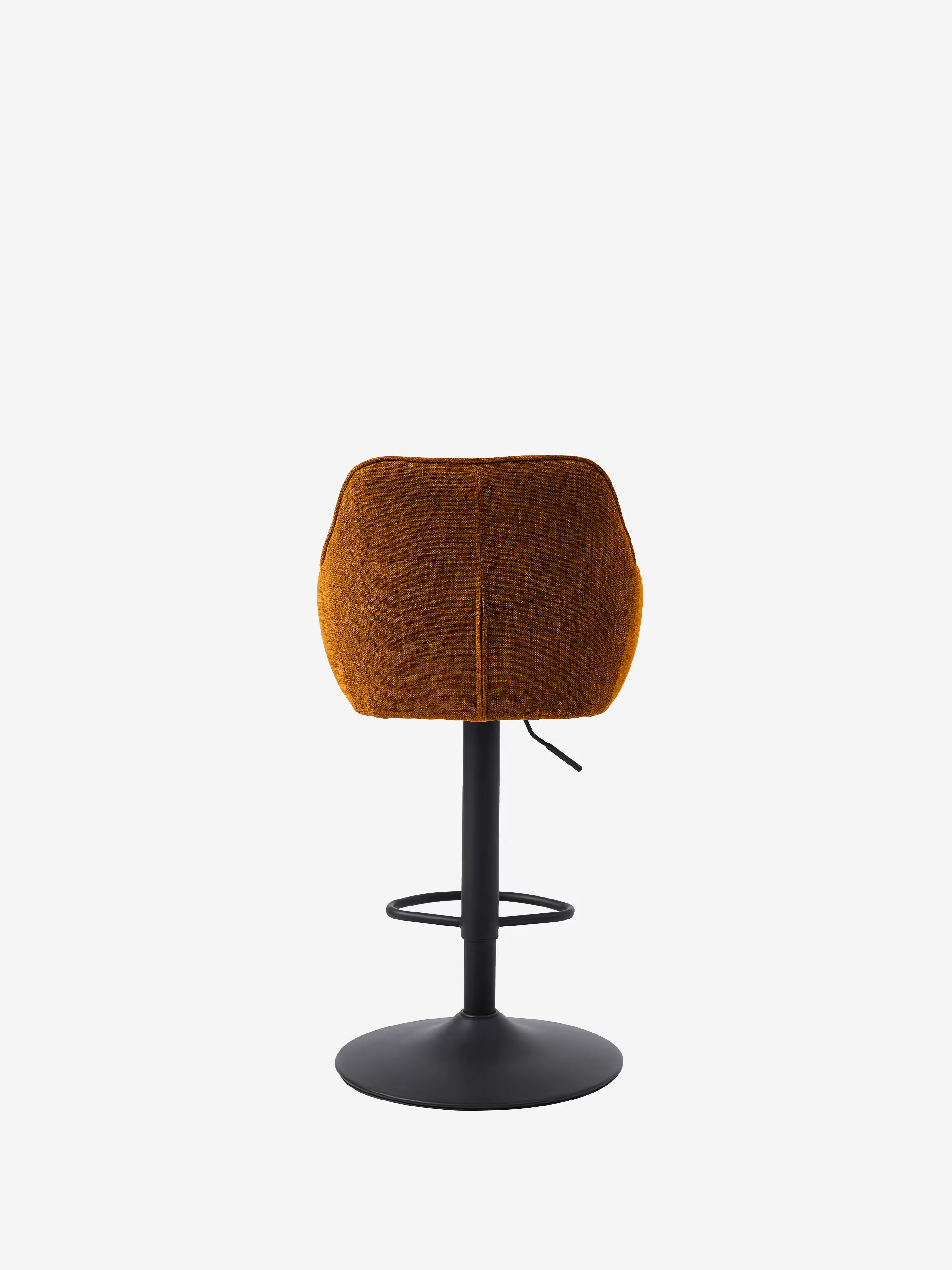 Avola Tabouret pivotant en tissu effet velours côtelé avec base en métal réglable