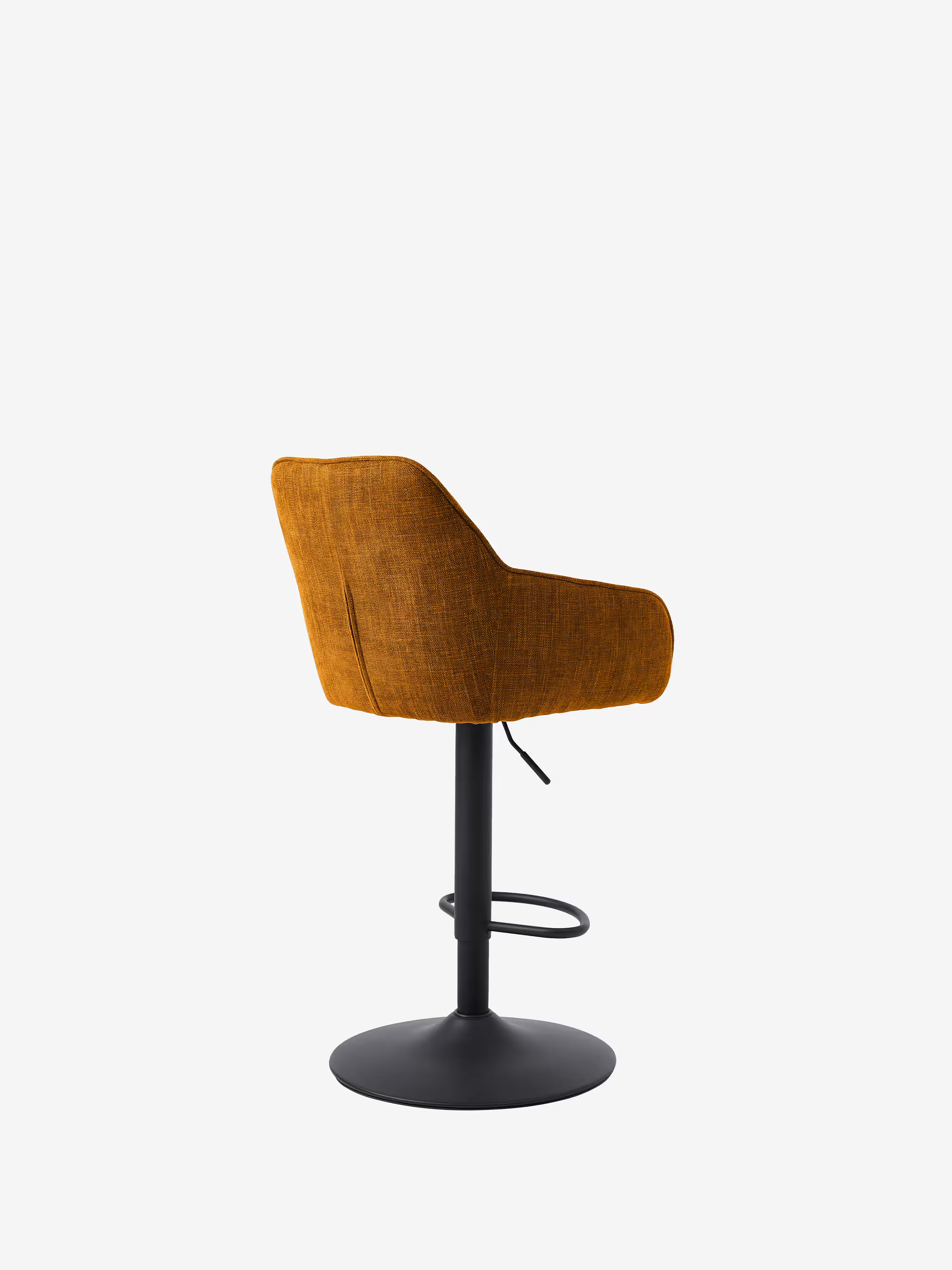 Avola Tabouret pivotant en tissu effet velours côtelé avec base en métal réglable