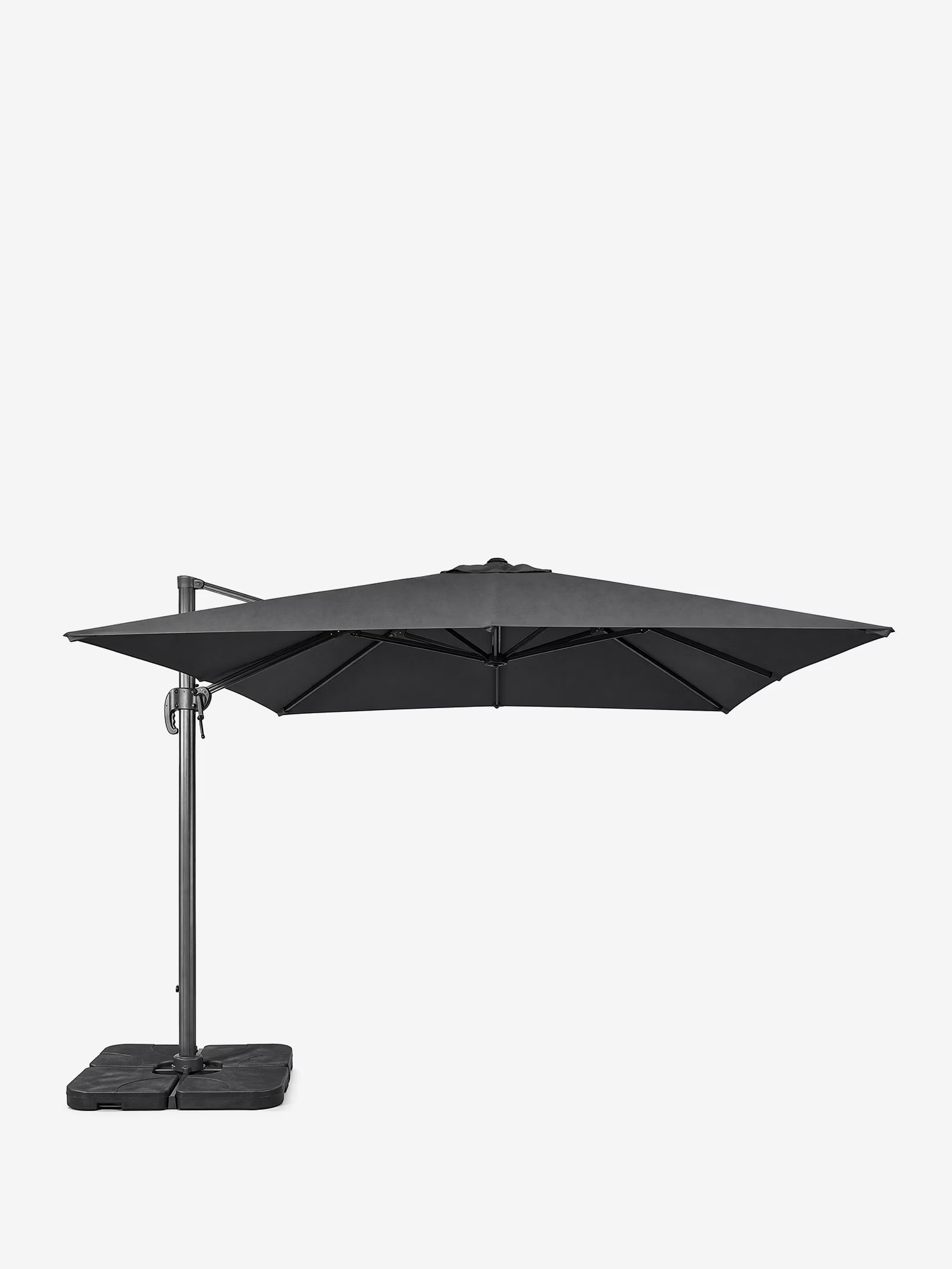 Base para sombrilla de jardín de brazo lateral - parasol 295x295 cm negro con base incluida