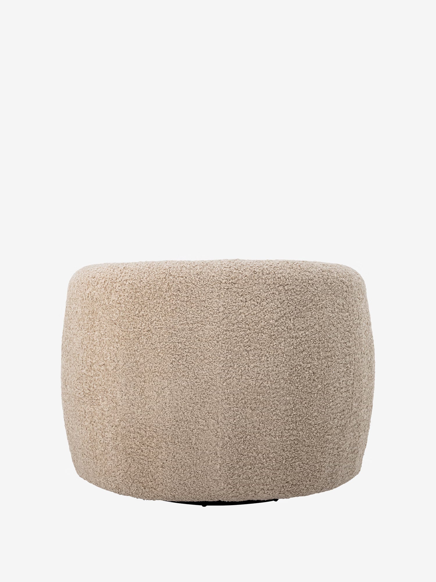 BOCCA Poltroncina lounge girevole in tessuto teddy color beige mandorla