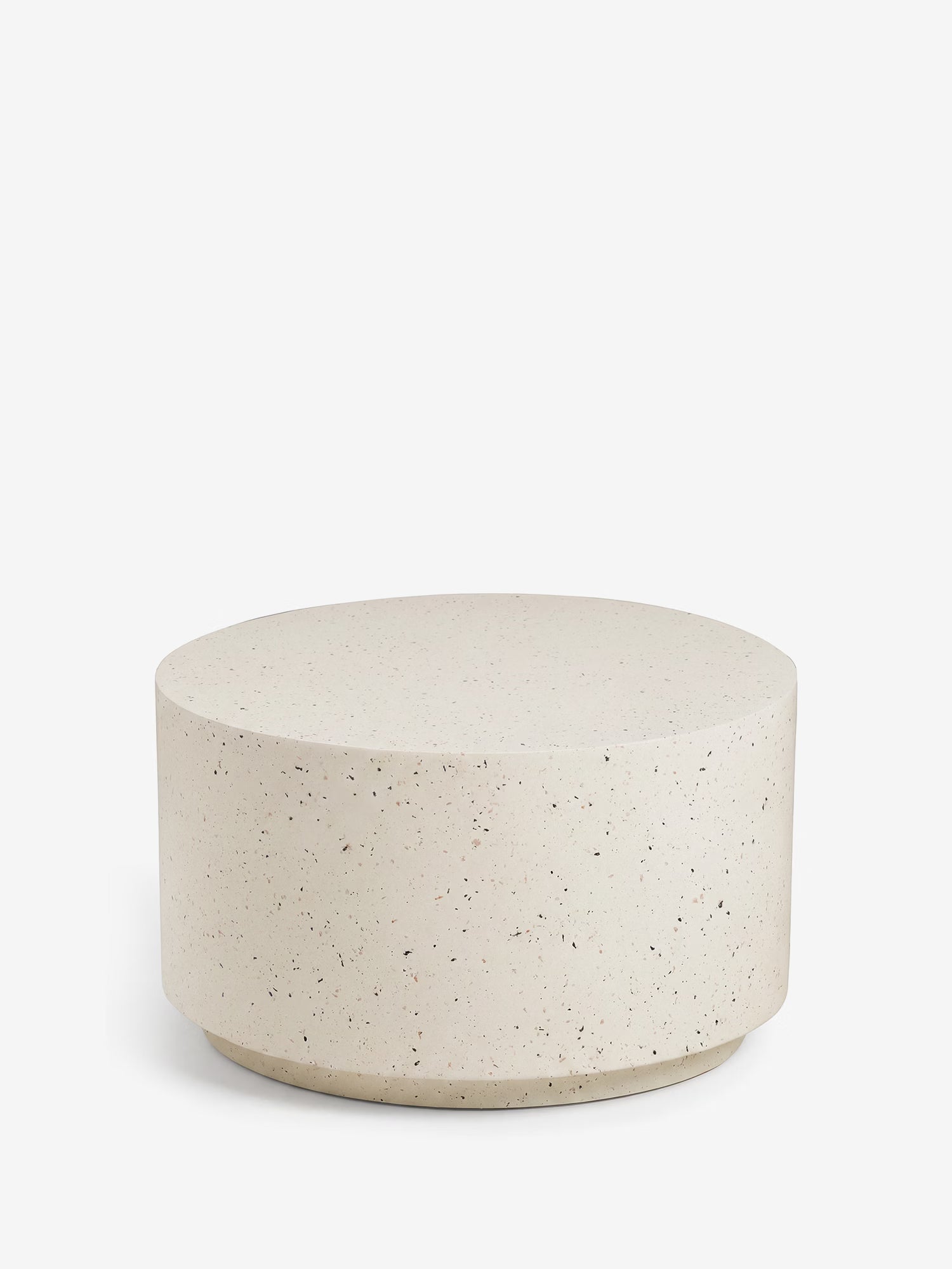 Bonn runder Design-Couchtisch – für Innen- und Außenbereich aus Fiberclay in Terrazzo-Optik