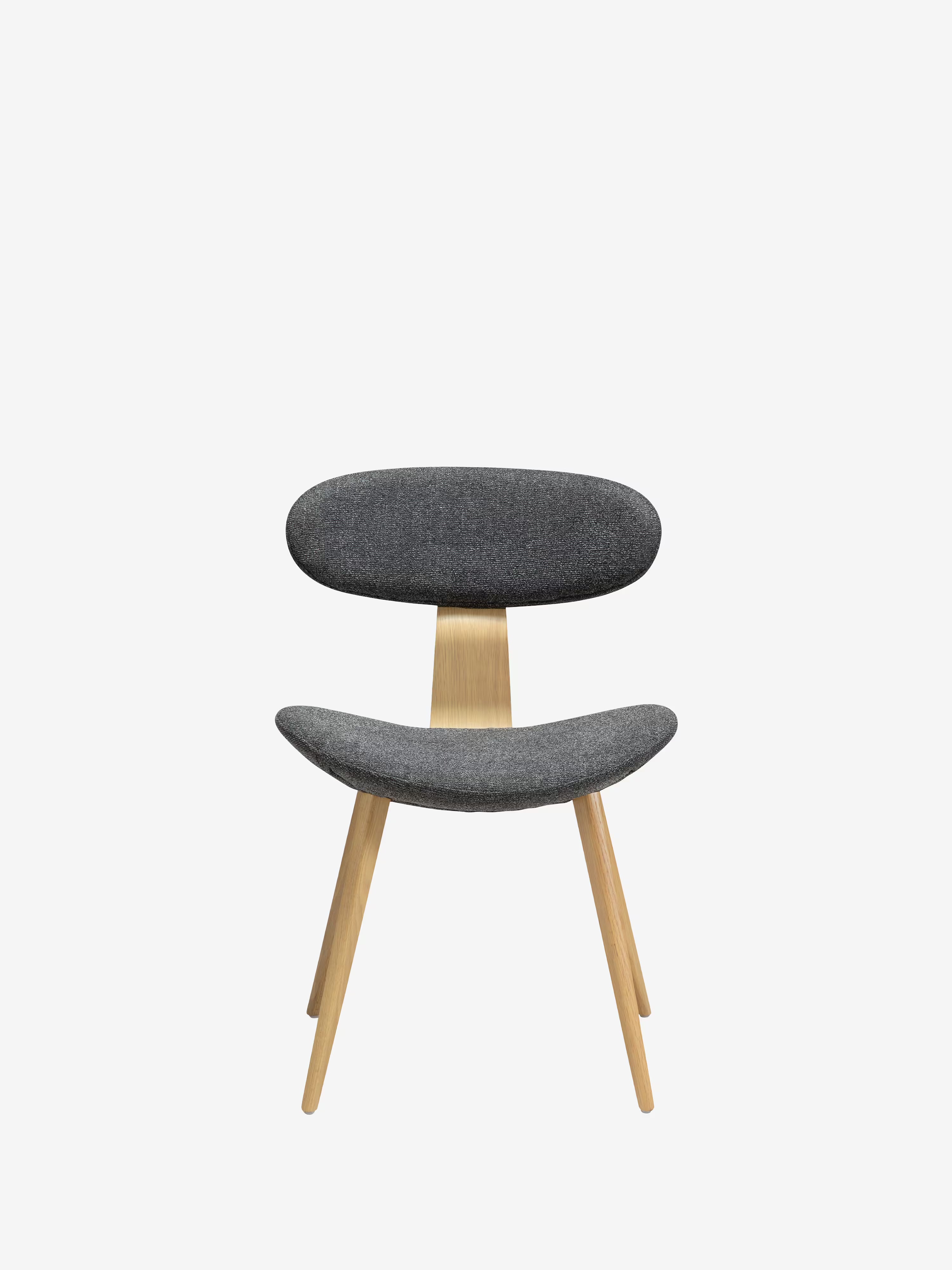 Buckle Chaise en bouclé avec pieds en bois massif - design scandinave futuriste