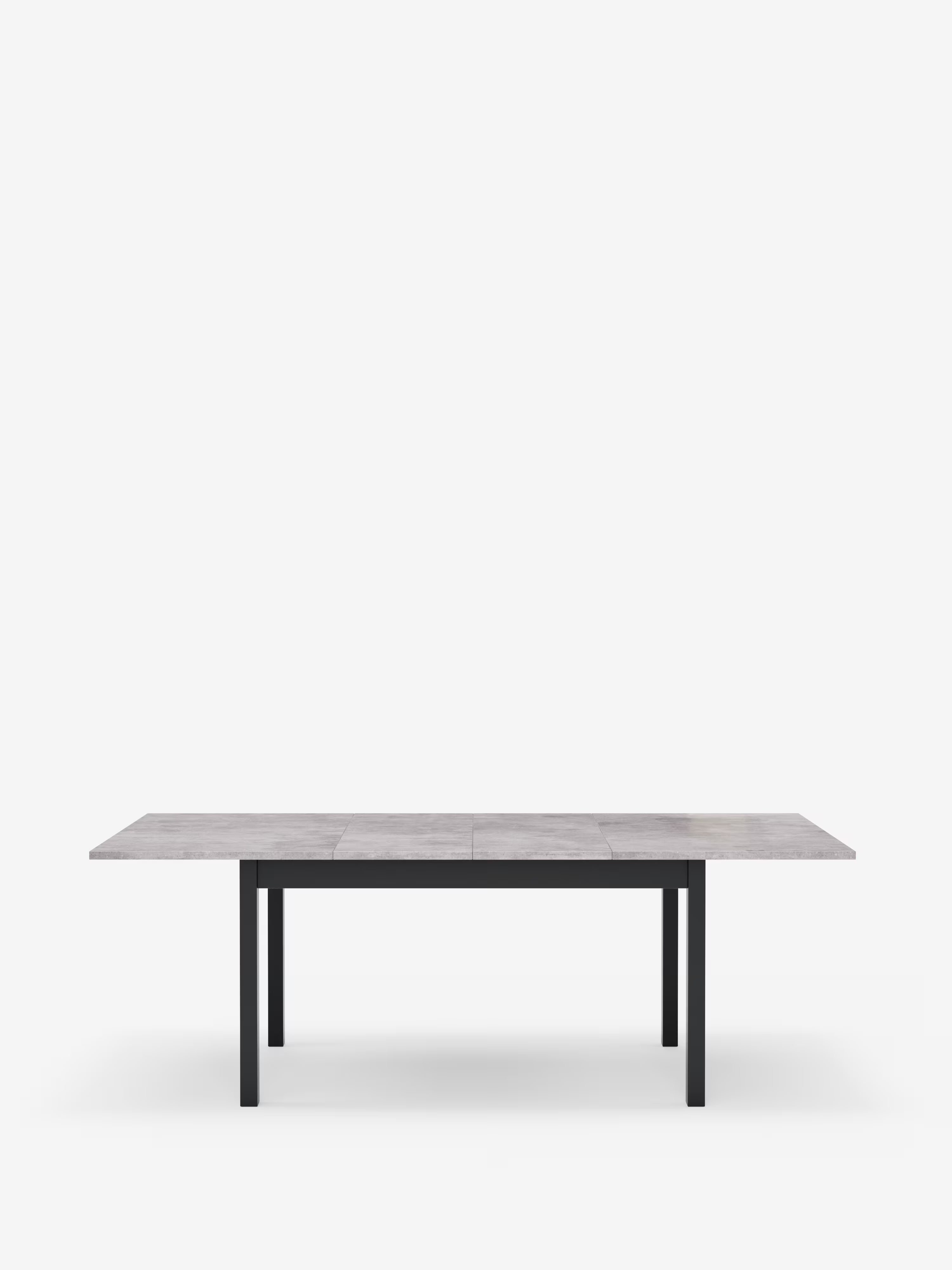 Caio Ausziehbarer Tisch aus melaminbeschichtetem Holz in Beton-Optik – 140 (220) x 90 cm