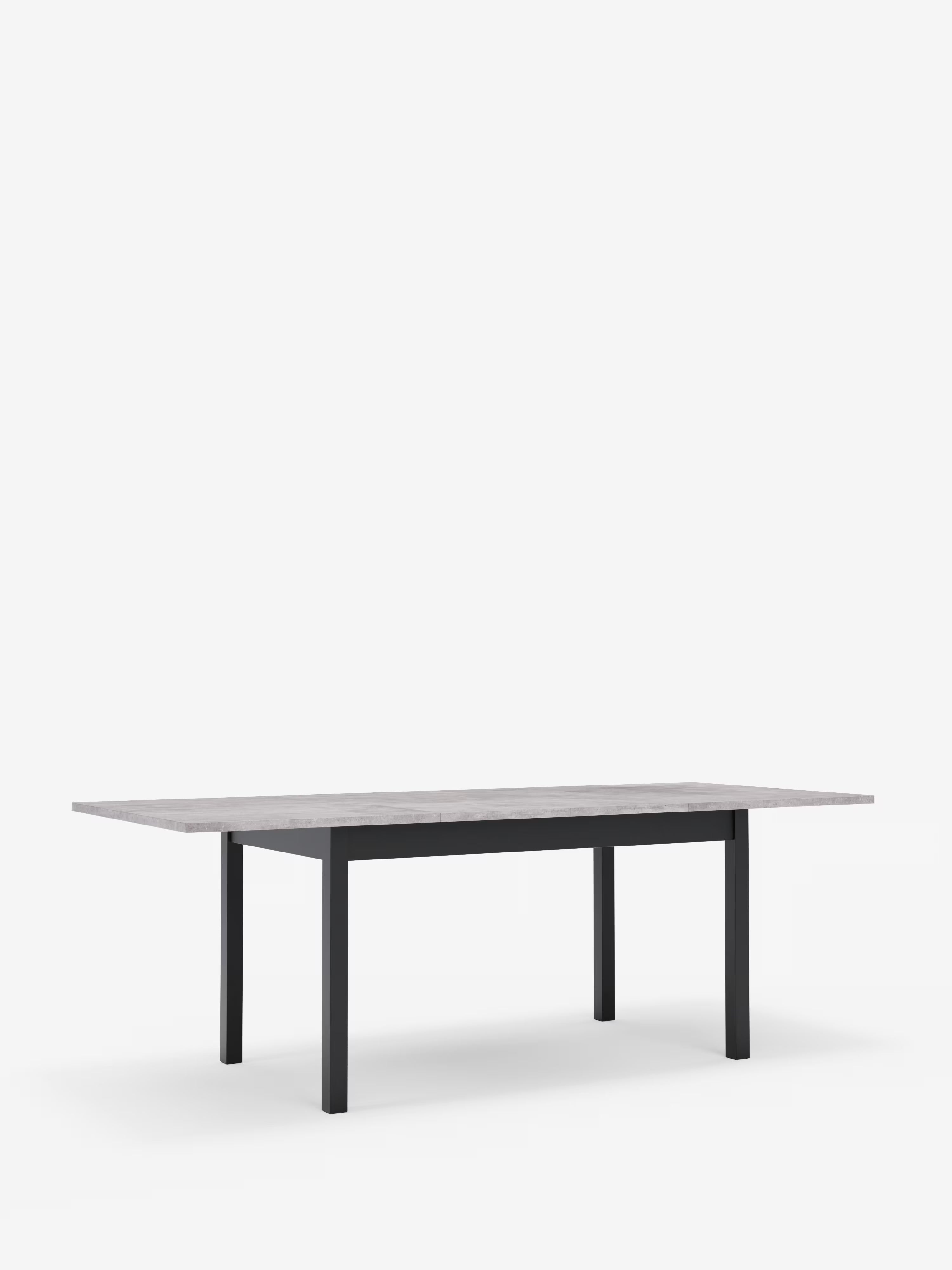 Caio Ausziehbarer Tisch aus melaminbeschichtetem Holz in Beton-Optik – 140 (220) x 90 cm