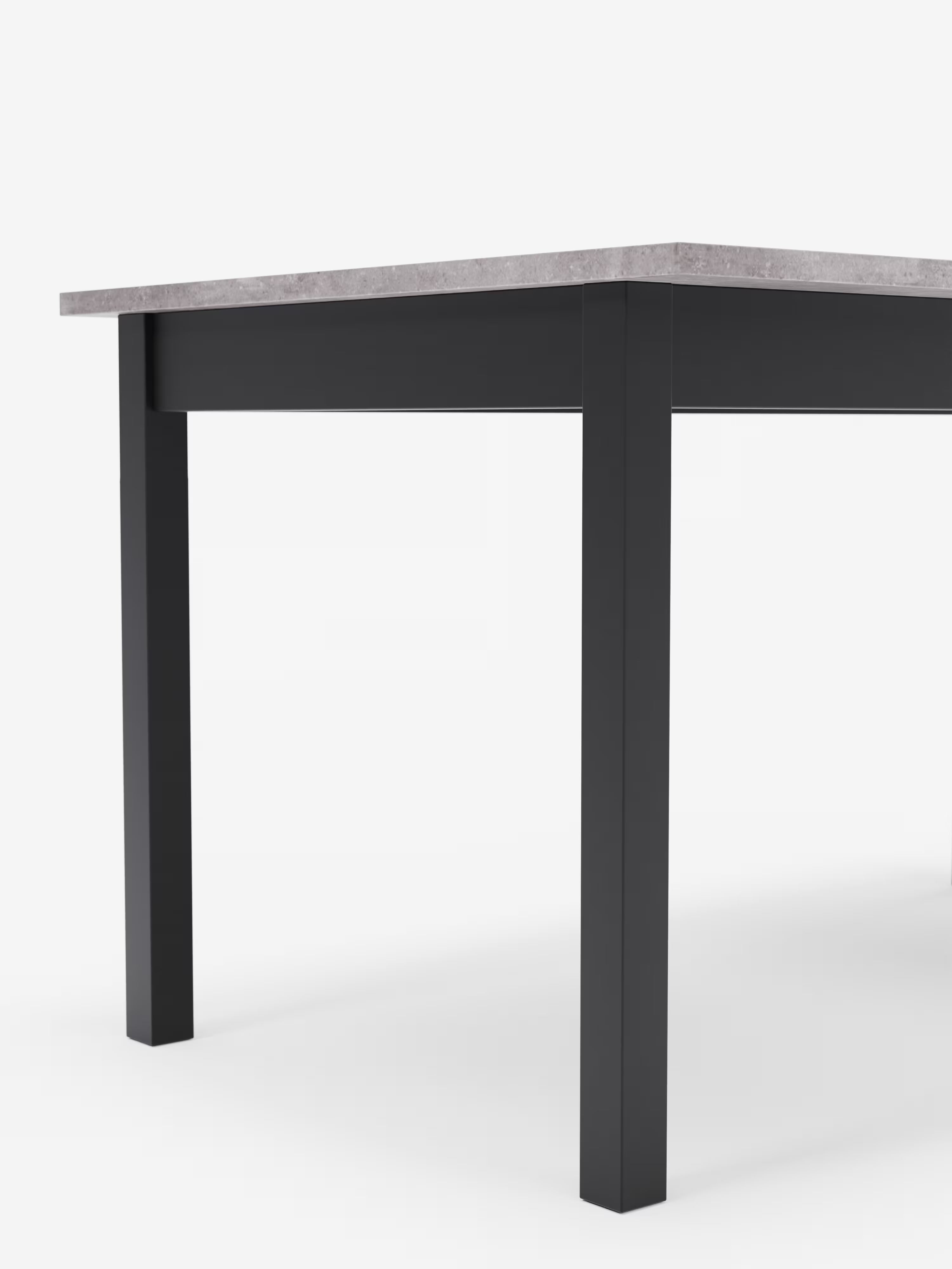 Caio Ausziehbarer Tisch aus melaminbeschichtetem Holz in Beton-Optik – 140 (220) x 90 cm