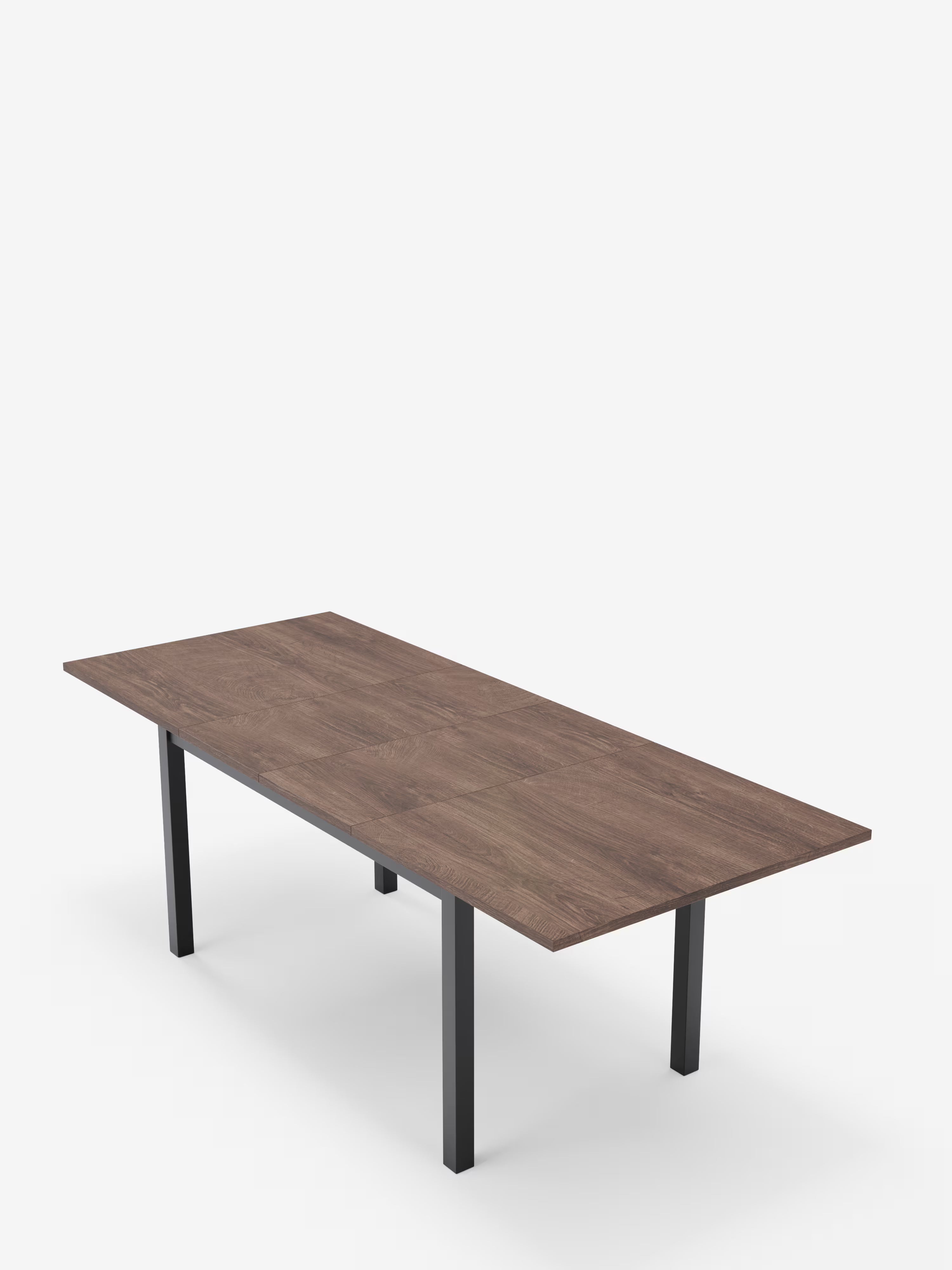 Caio Mesa extensible en madera melamínica efecto teca – 140 (220) x 90 cm