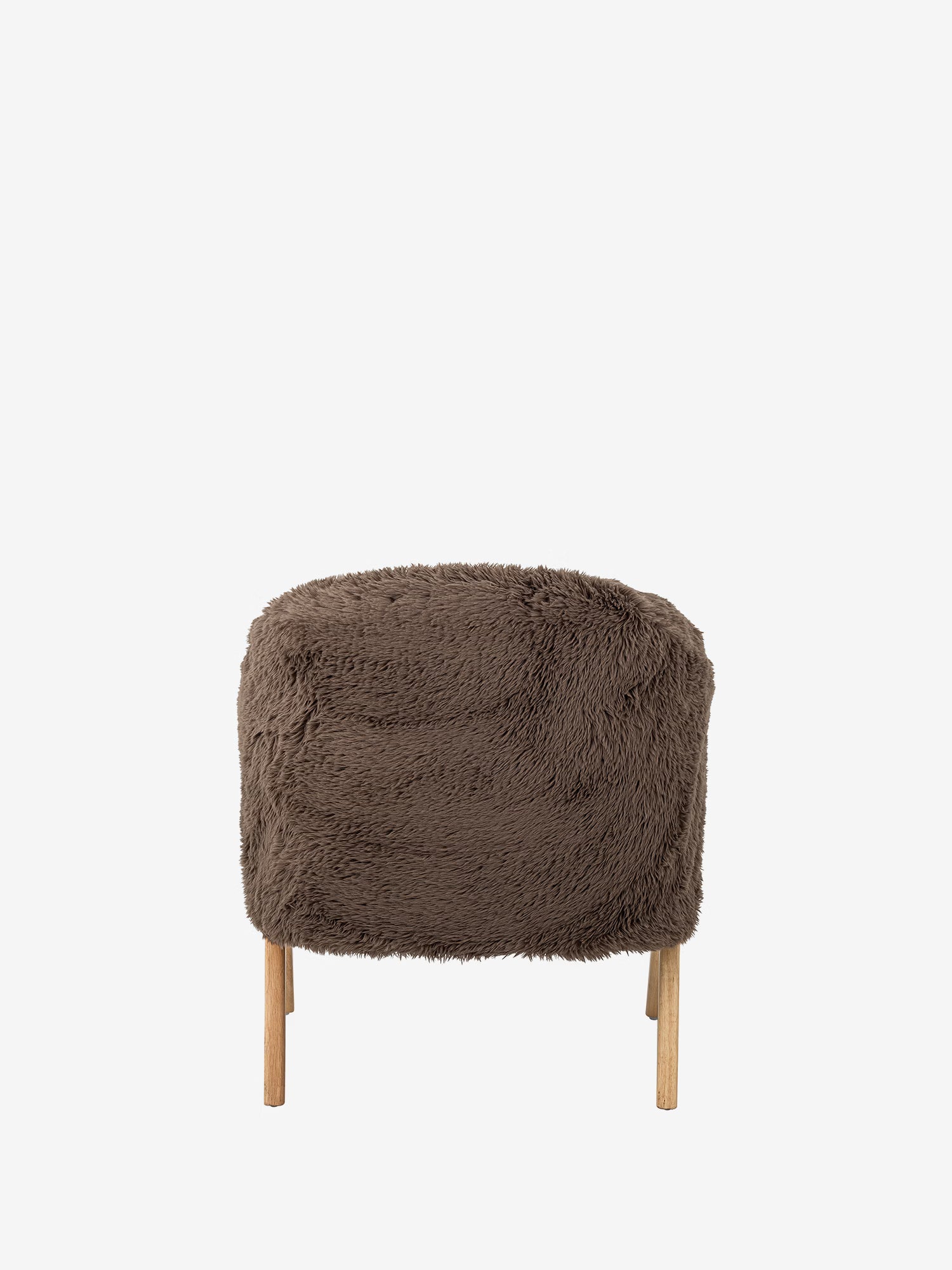 Camino Poltroncina lounge in teddy a pelo lungo marrone con struttura in legno FSC®