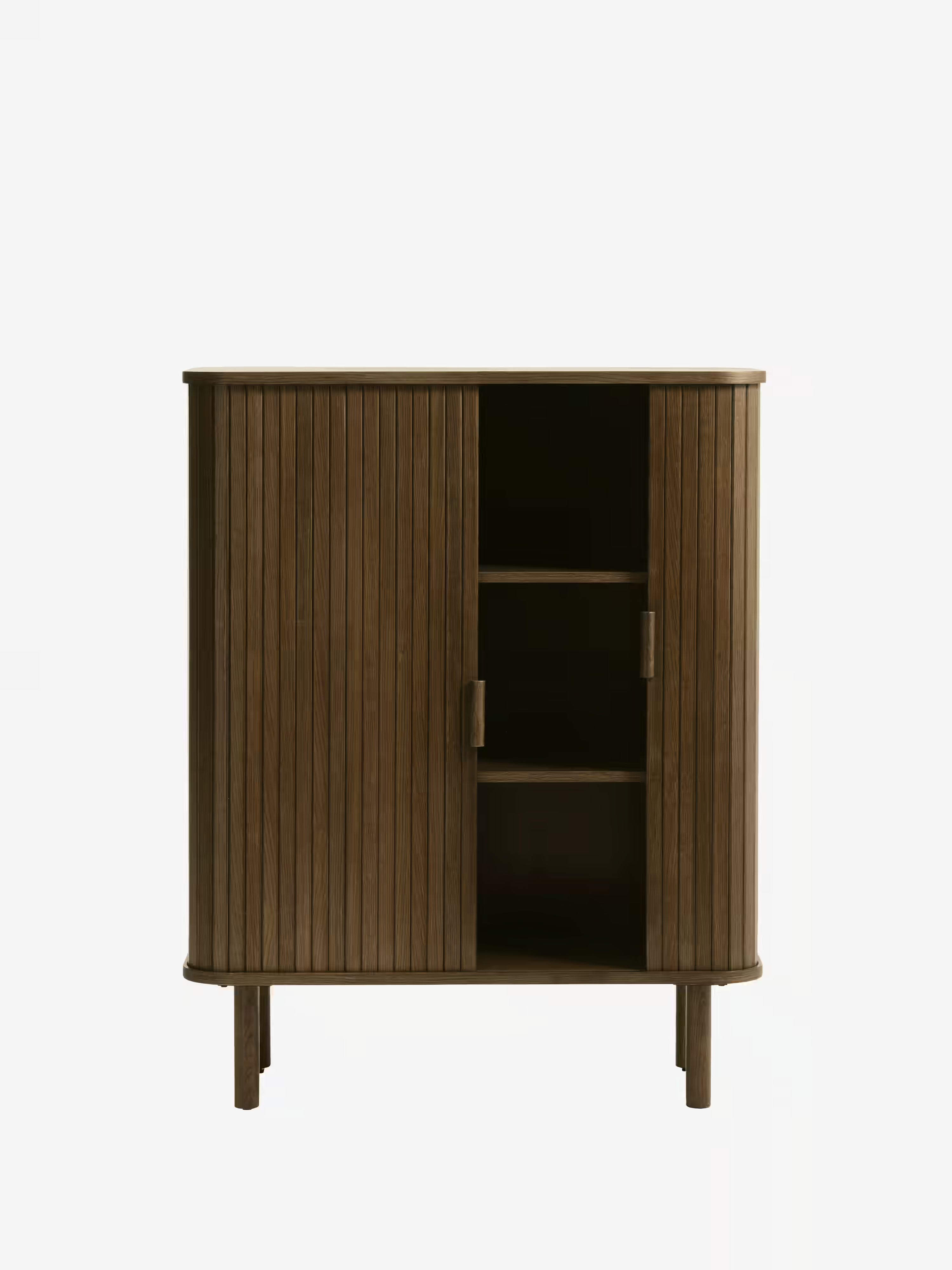 Cavo aparador alto en roble ahumado chapado - 2 puertas 113 x 90 cm
