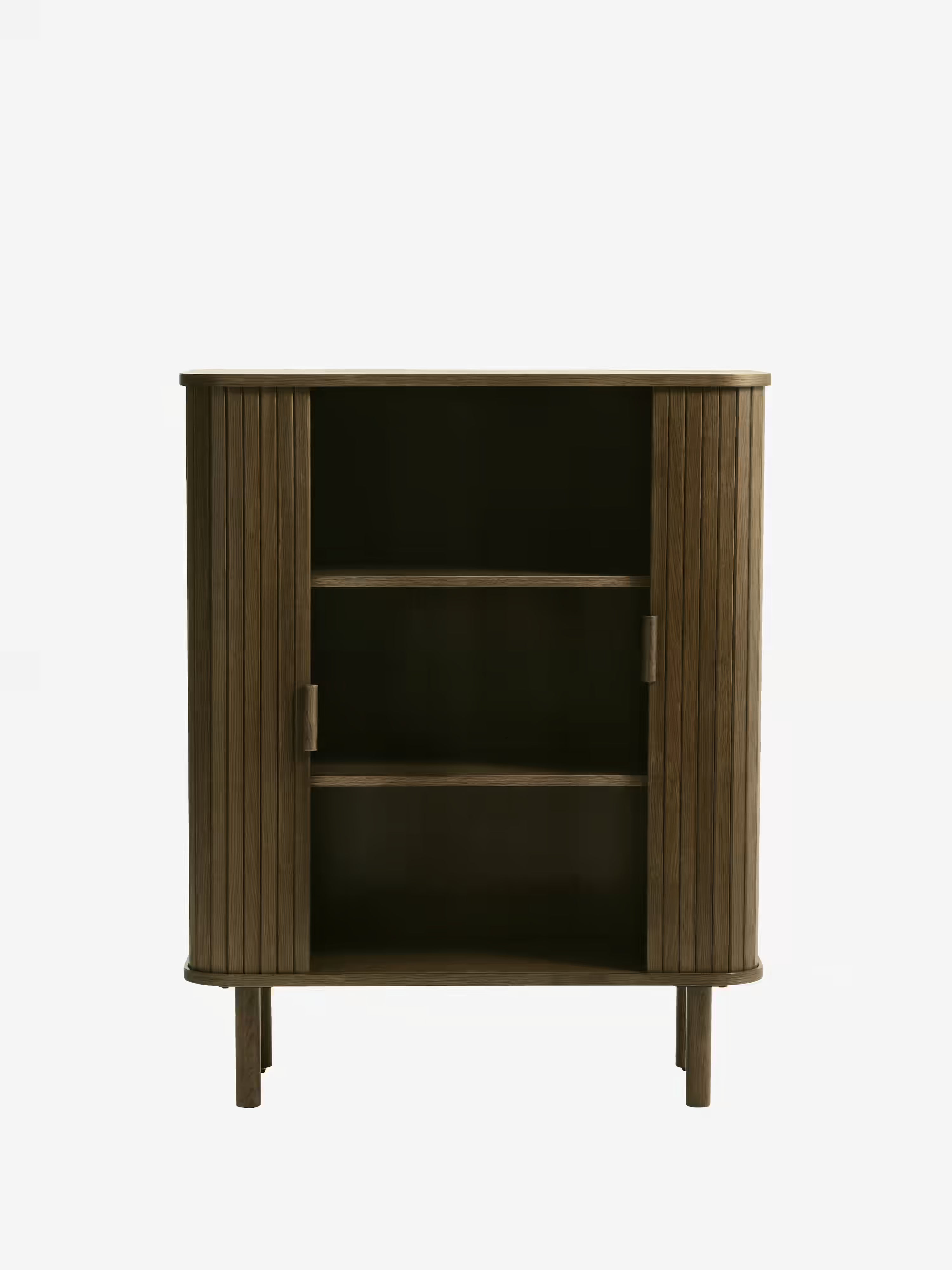 Cavo aparador alto en roble ahumado chapado - 2 puertas 113 x 90 cm