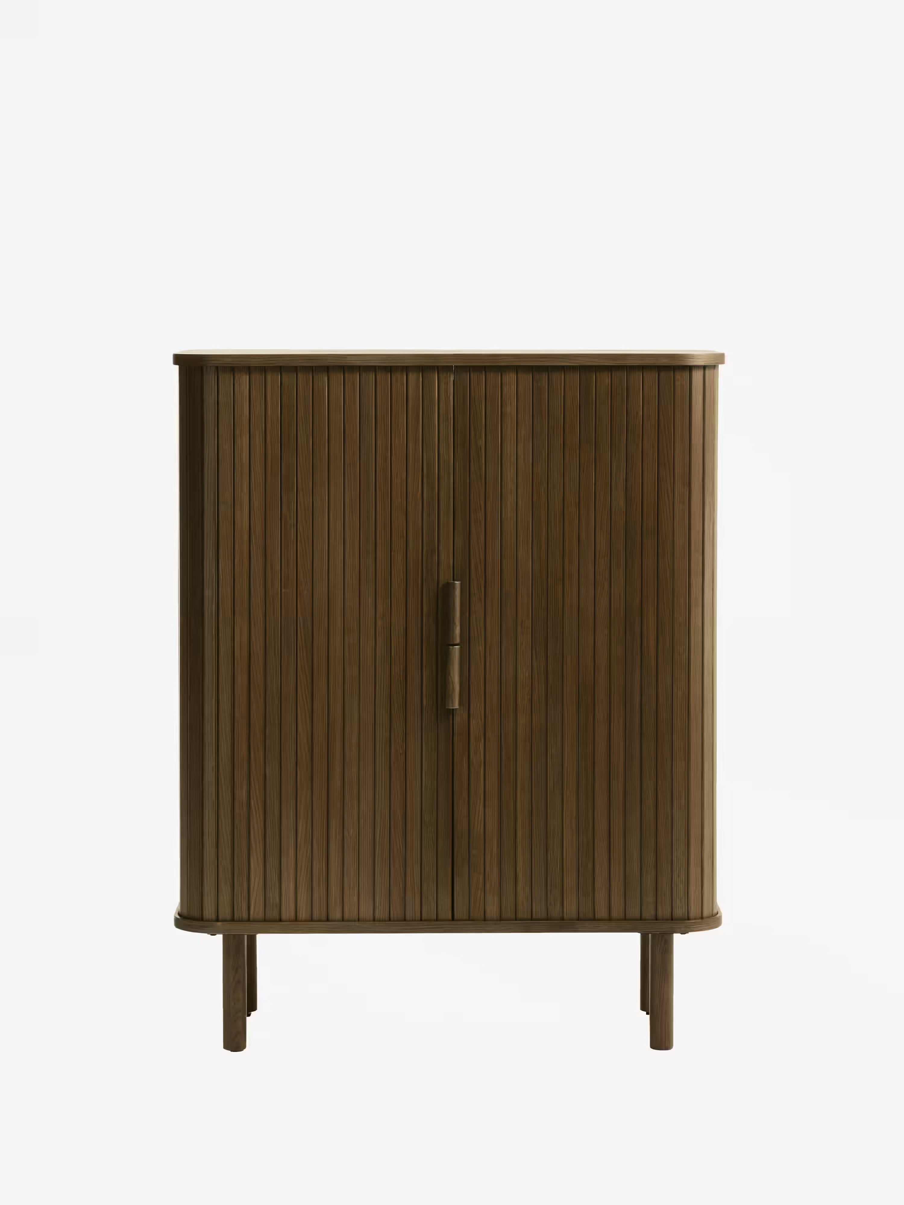 Cavo aparador alto en roble ahumado chapado - 2 puertas 113 x 90 cm