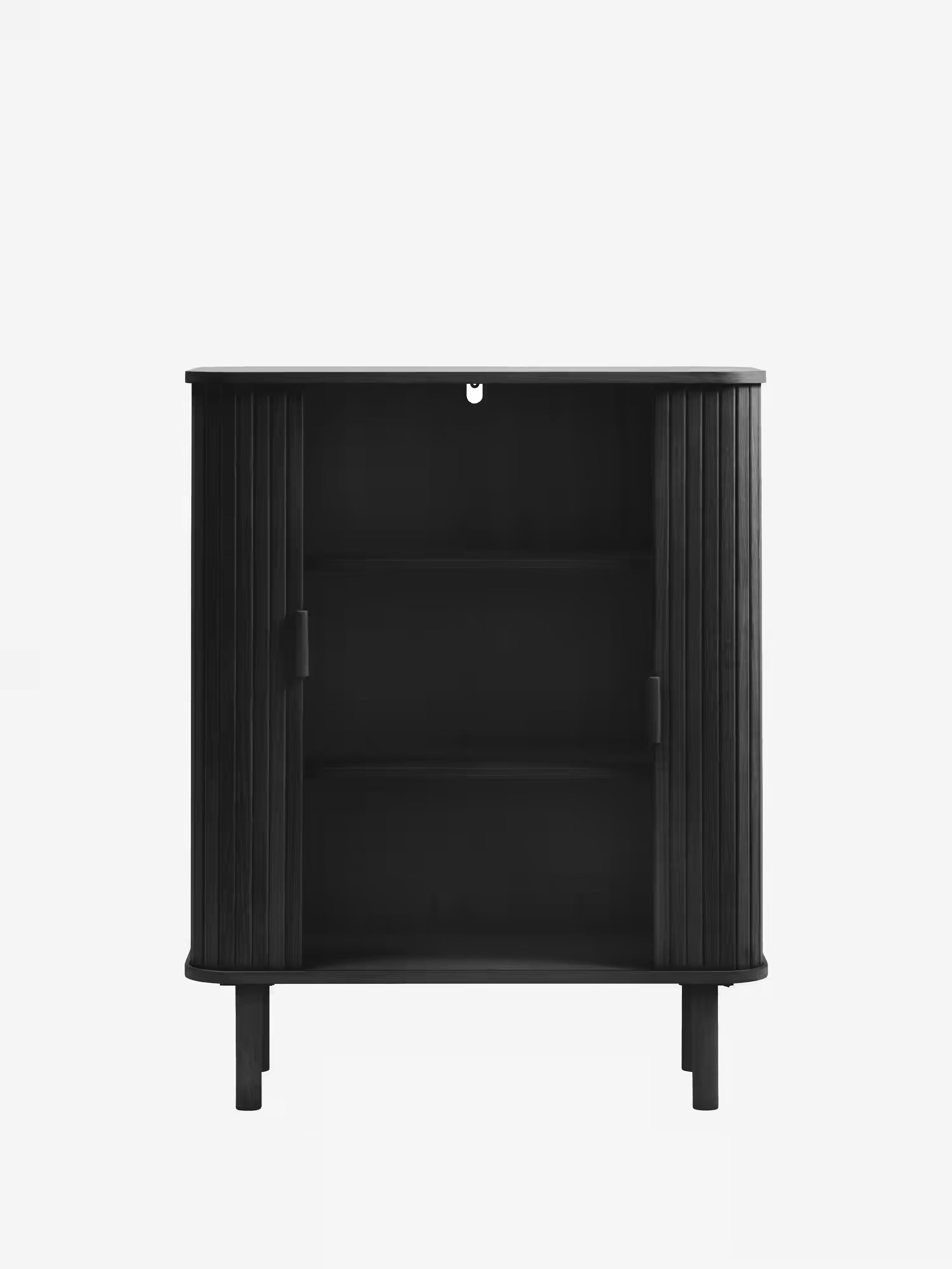Cavo aparador alto en roble negro chapado - 2 puertas 113 x 90 cm