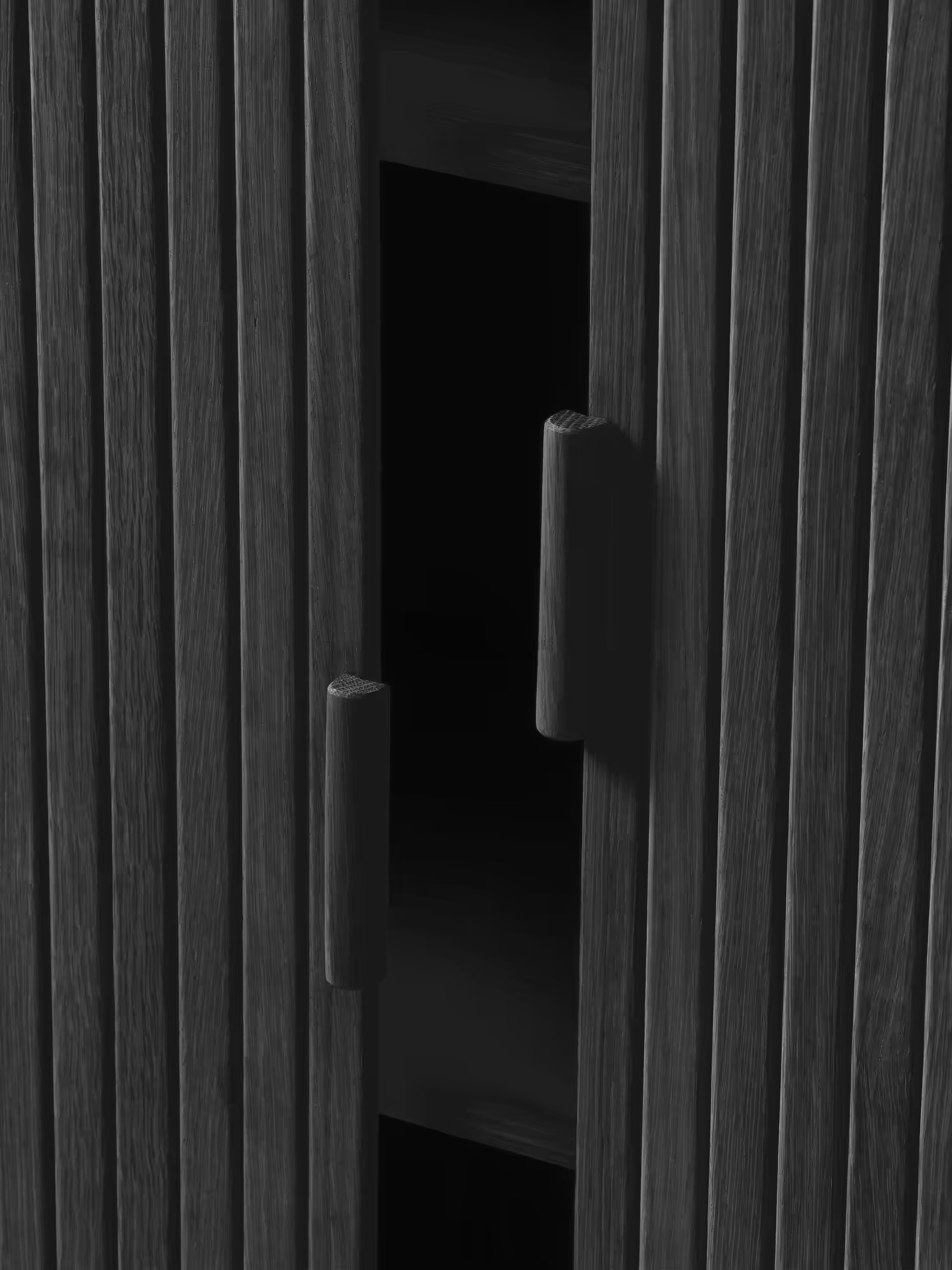 Cavo aparador alto en roble negro chapado - 2 puertas 113 x 90 cm