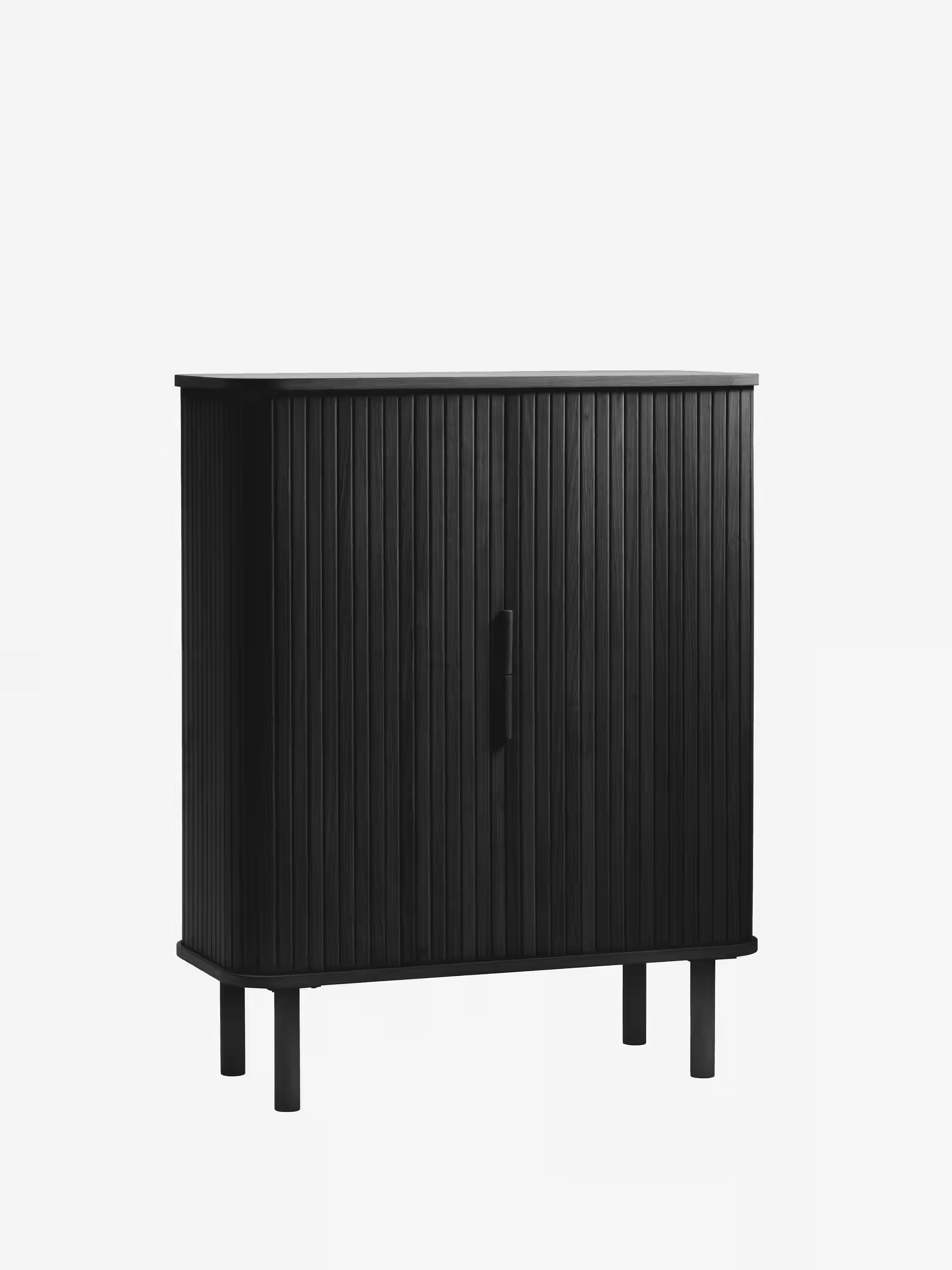 Cavo aparador alto en roble negro chapado - 2 puertas 113 x 90 cm