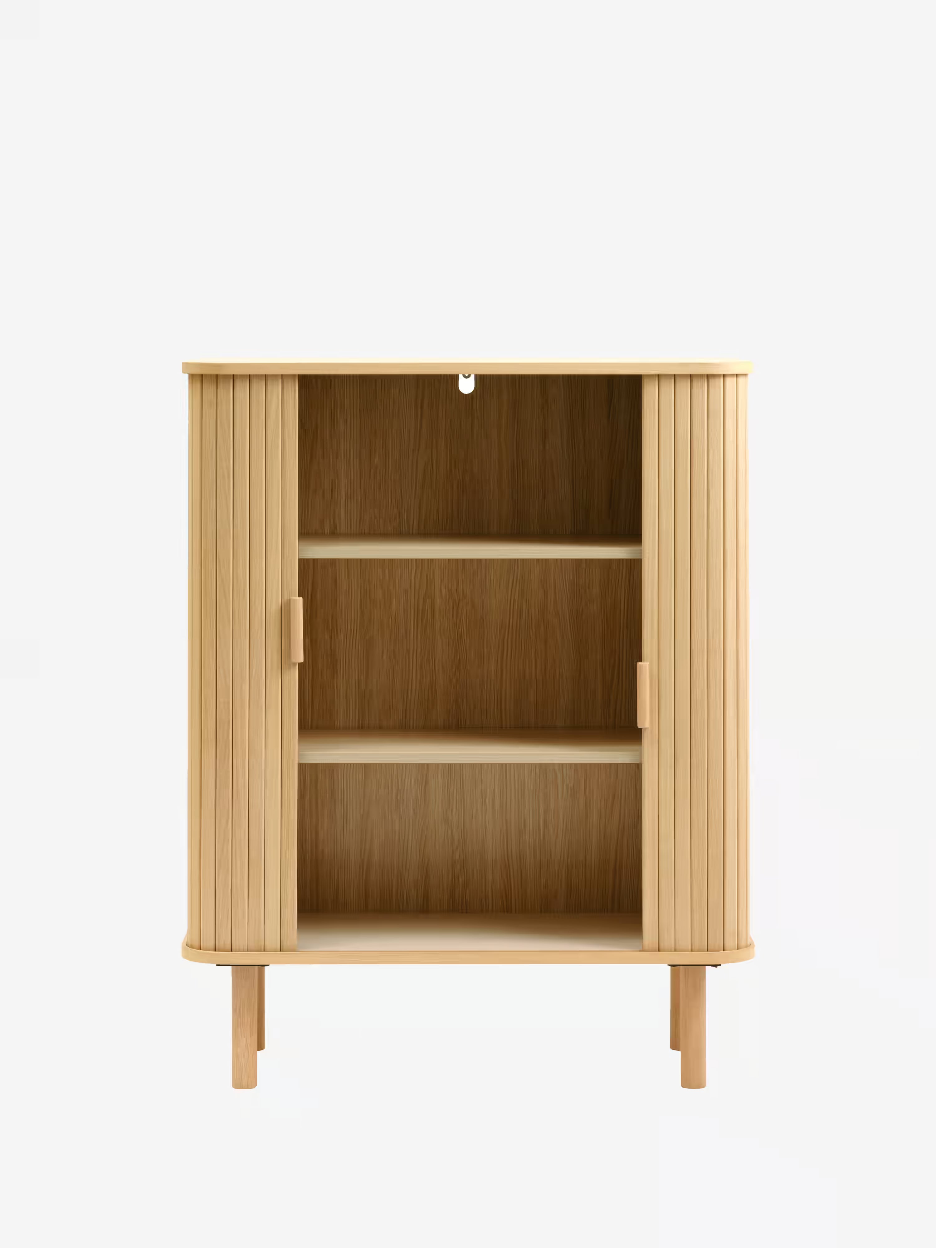 Cavo crédence haute plaquée chêne naturel - 2 portes 113 x 90 cm