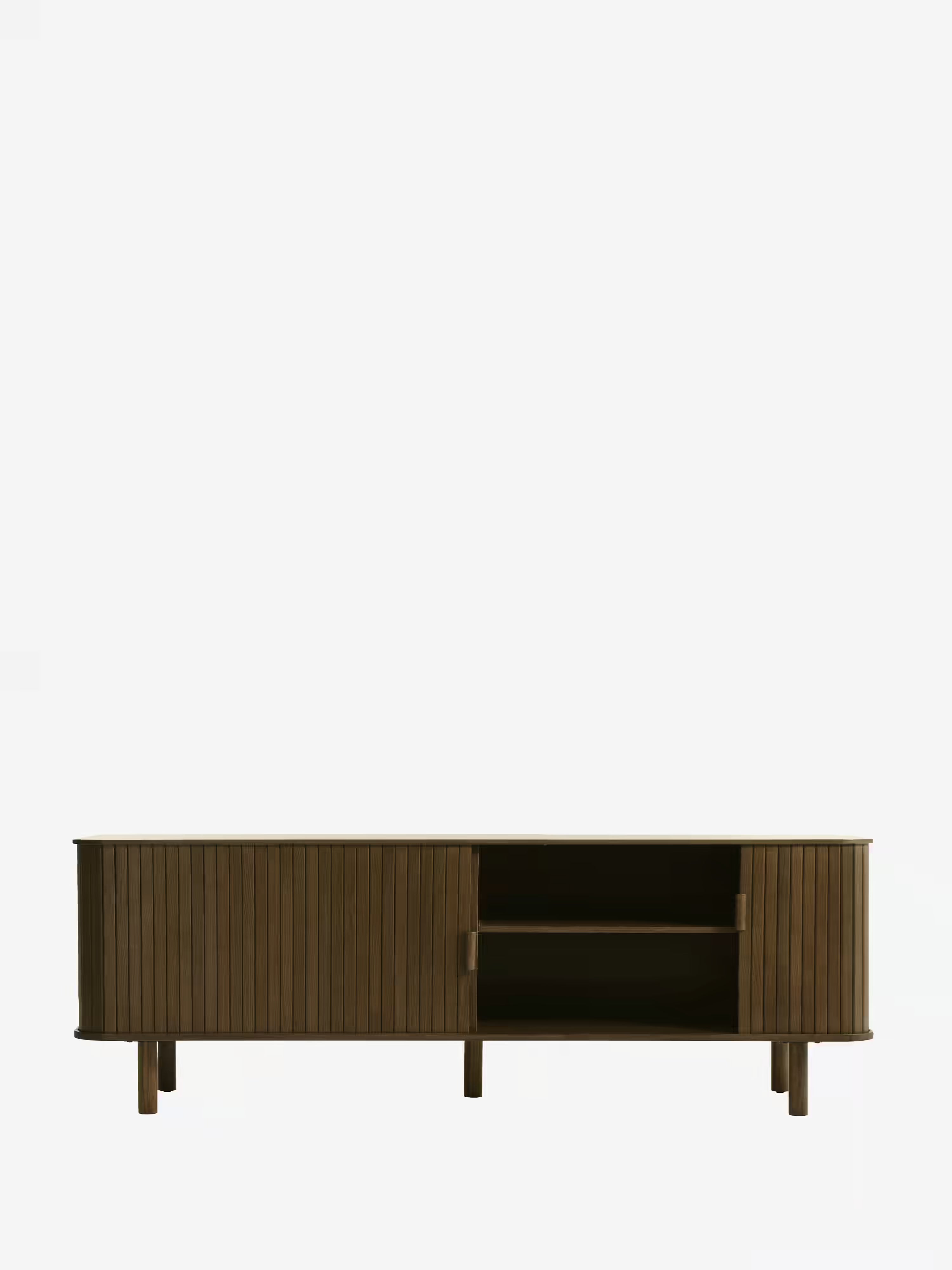 Cavo mueble TV de roble oscuro chapado | Diseño escandinavo 160 x 40 cm