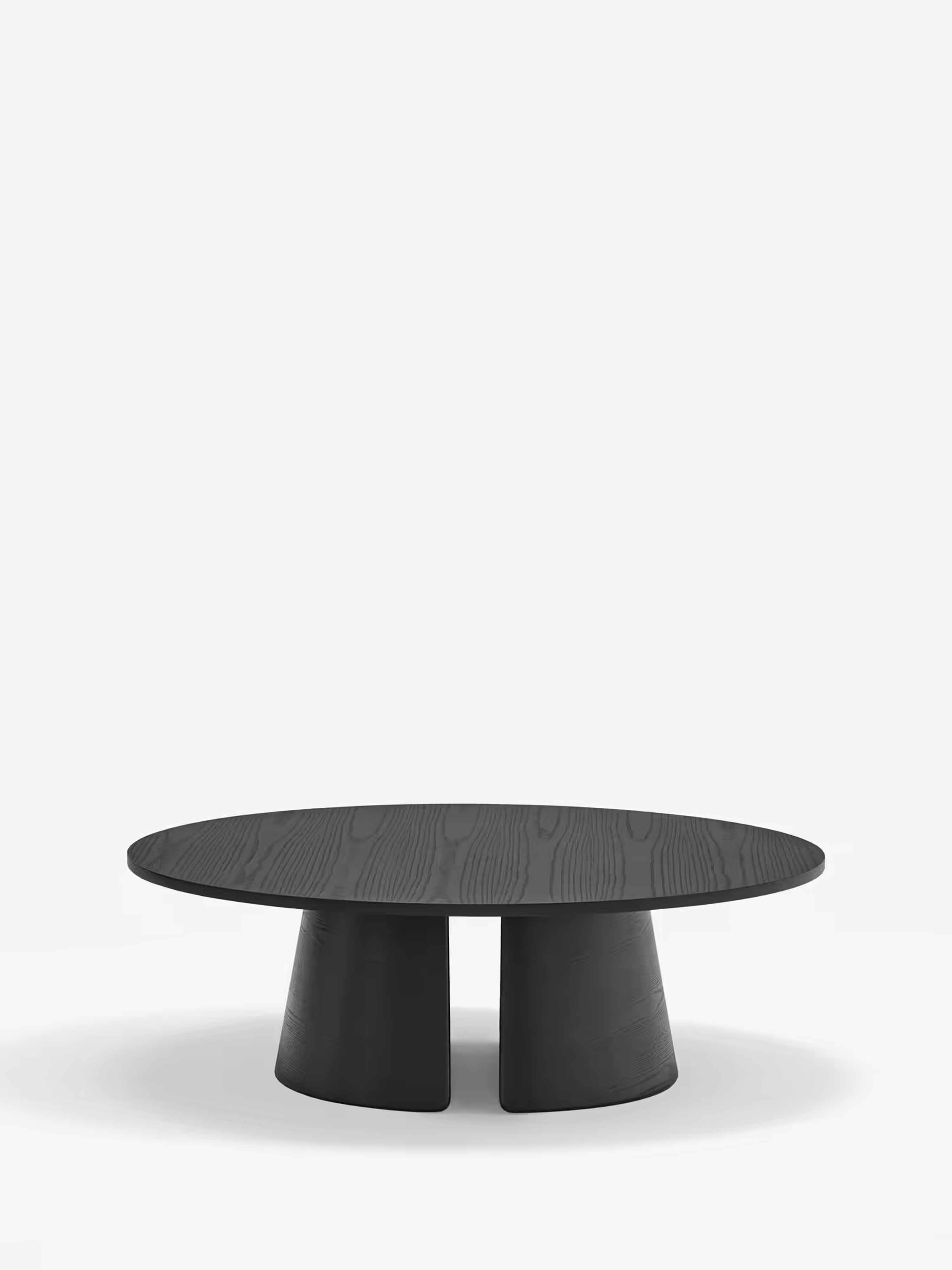 Cep Low Coffee Table in Curved Black Wood – Minimalist Design 110 x 36 cm