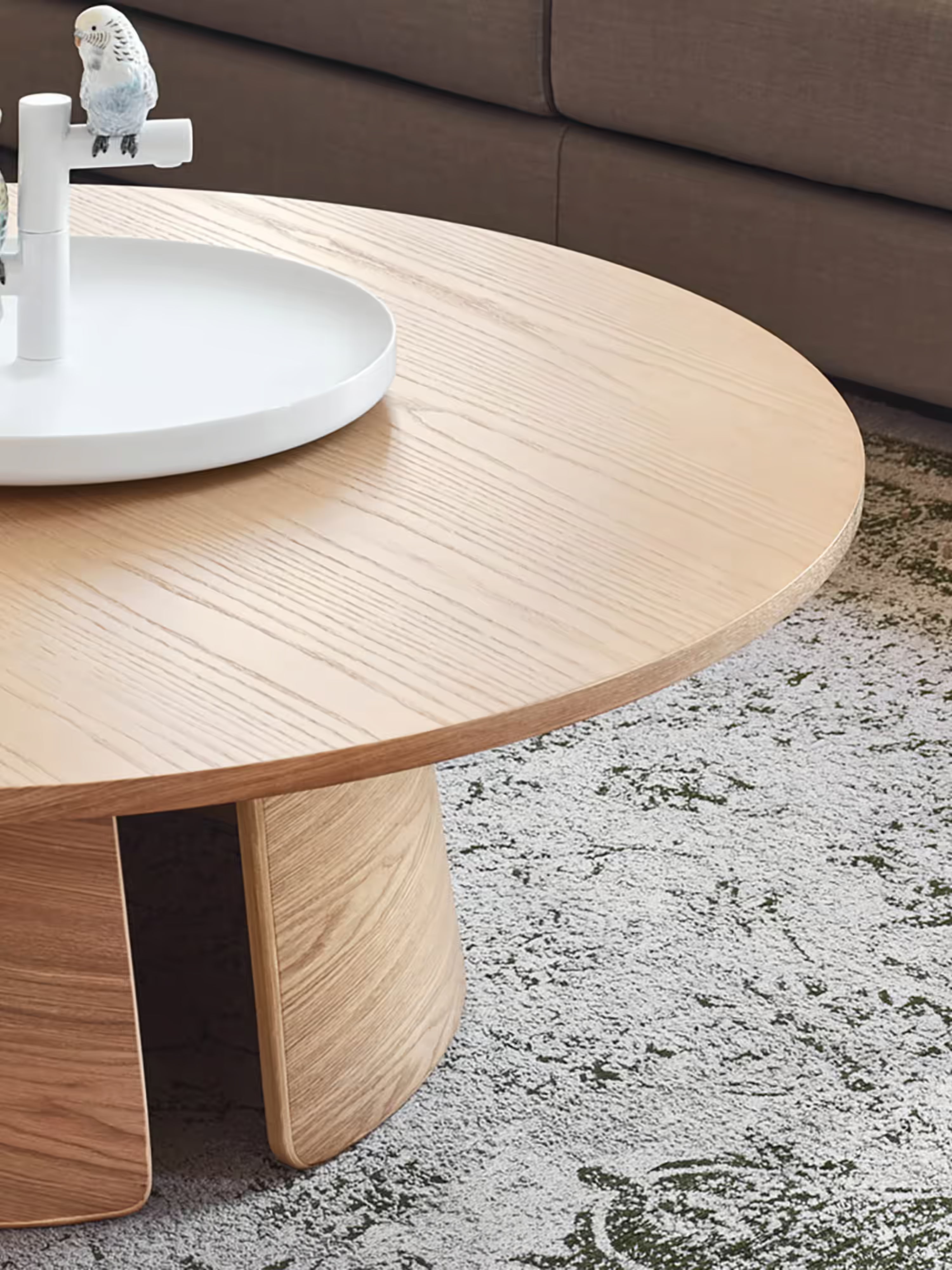 Cep Low Coffee Table in Curved Oak – Minimalist Design 110 x 36 cm