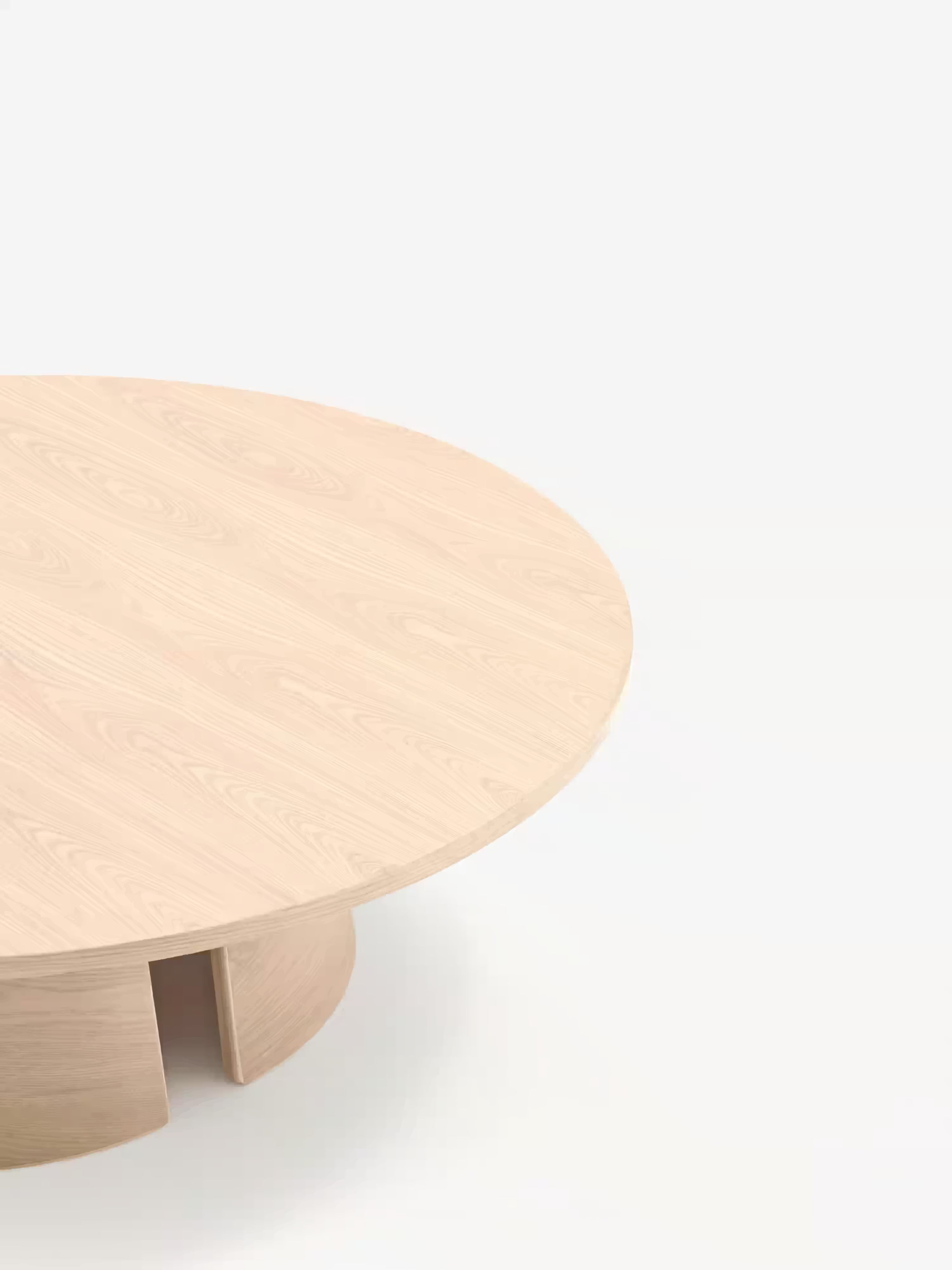 Cep Niedriger Couchtisch aus gebogenem hellen Eichenholz – minimalistisches Design 110 x 36 cm