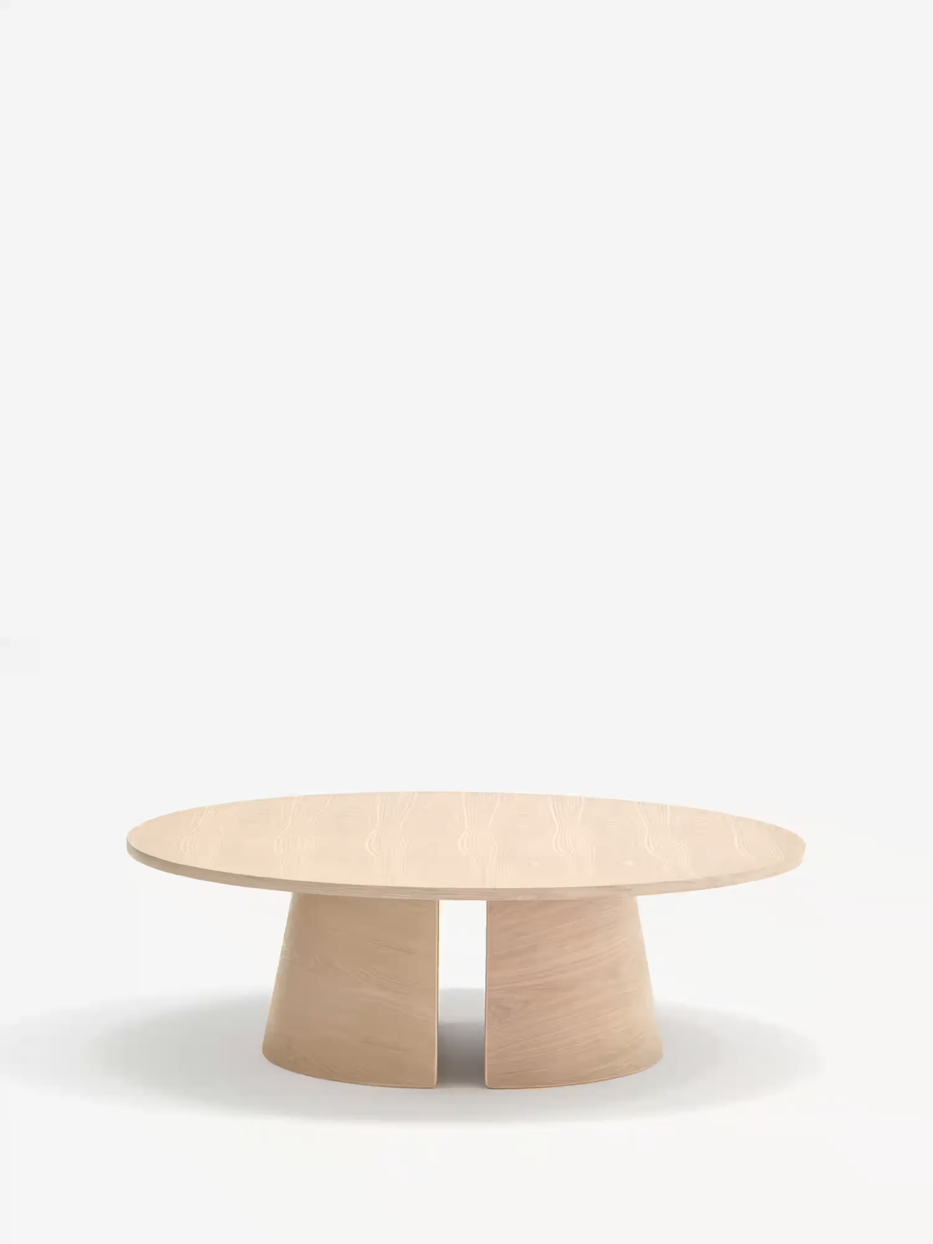 Cep Niedriger Couchtisch aus gebogenem hellen Eichenholz – minimalistisches Design 110 x 36 cm
