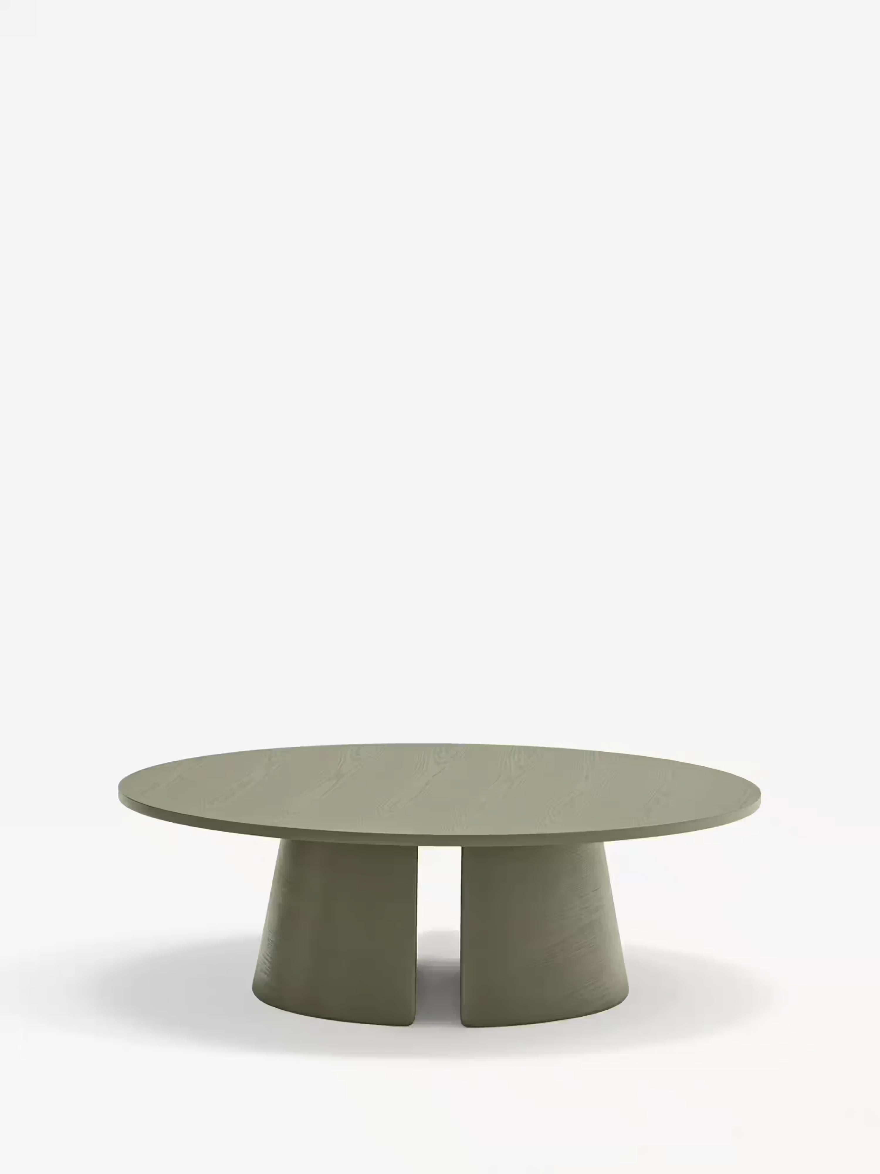 Cep Low Coffee Table in Curved Green Wood – Minimalist Design 110 x 36 cm