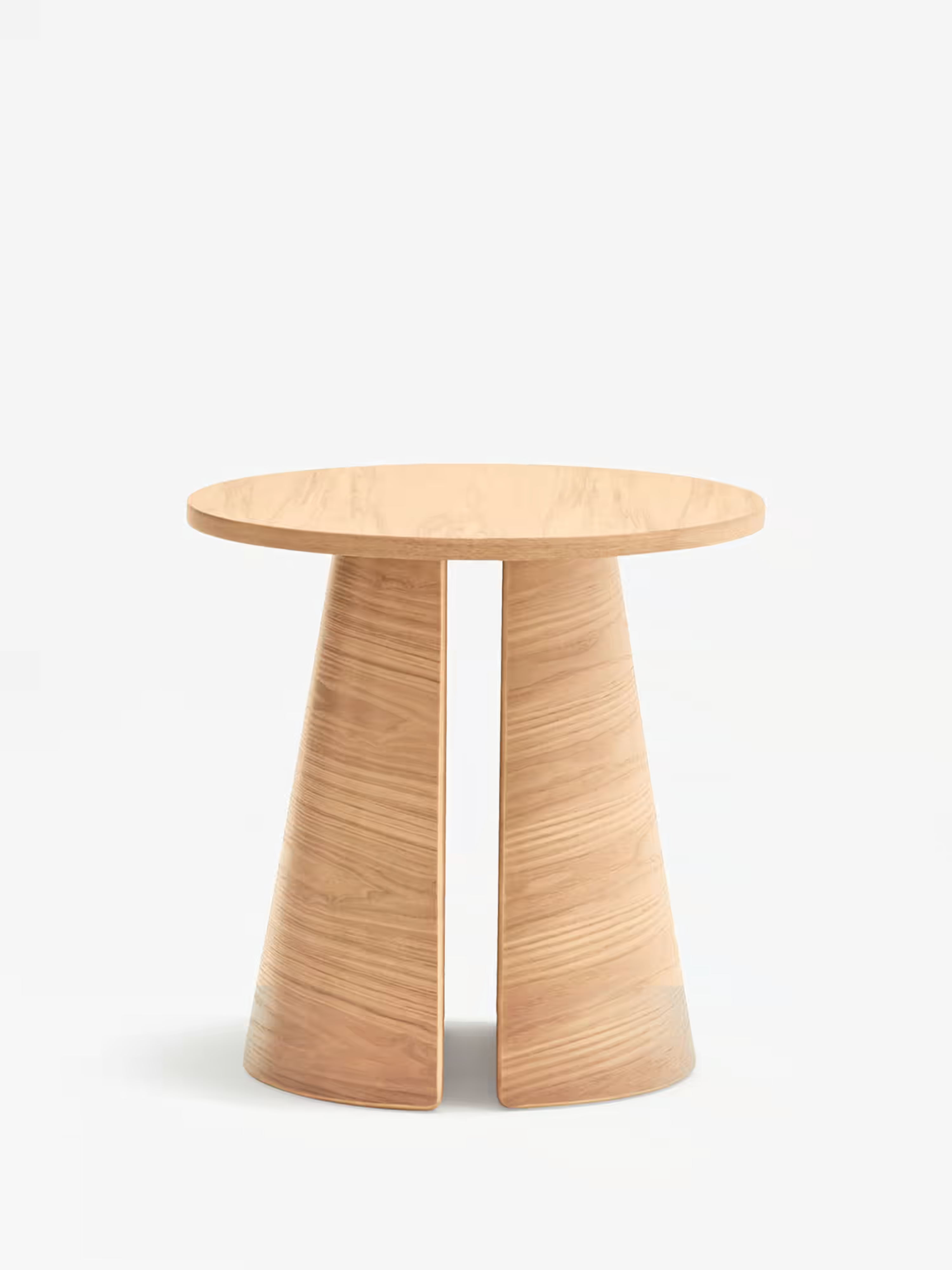 Cep Tavolino d’appoggio rotondo in rovere curvato - anche comodino 50 x 50 cm