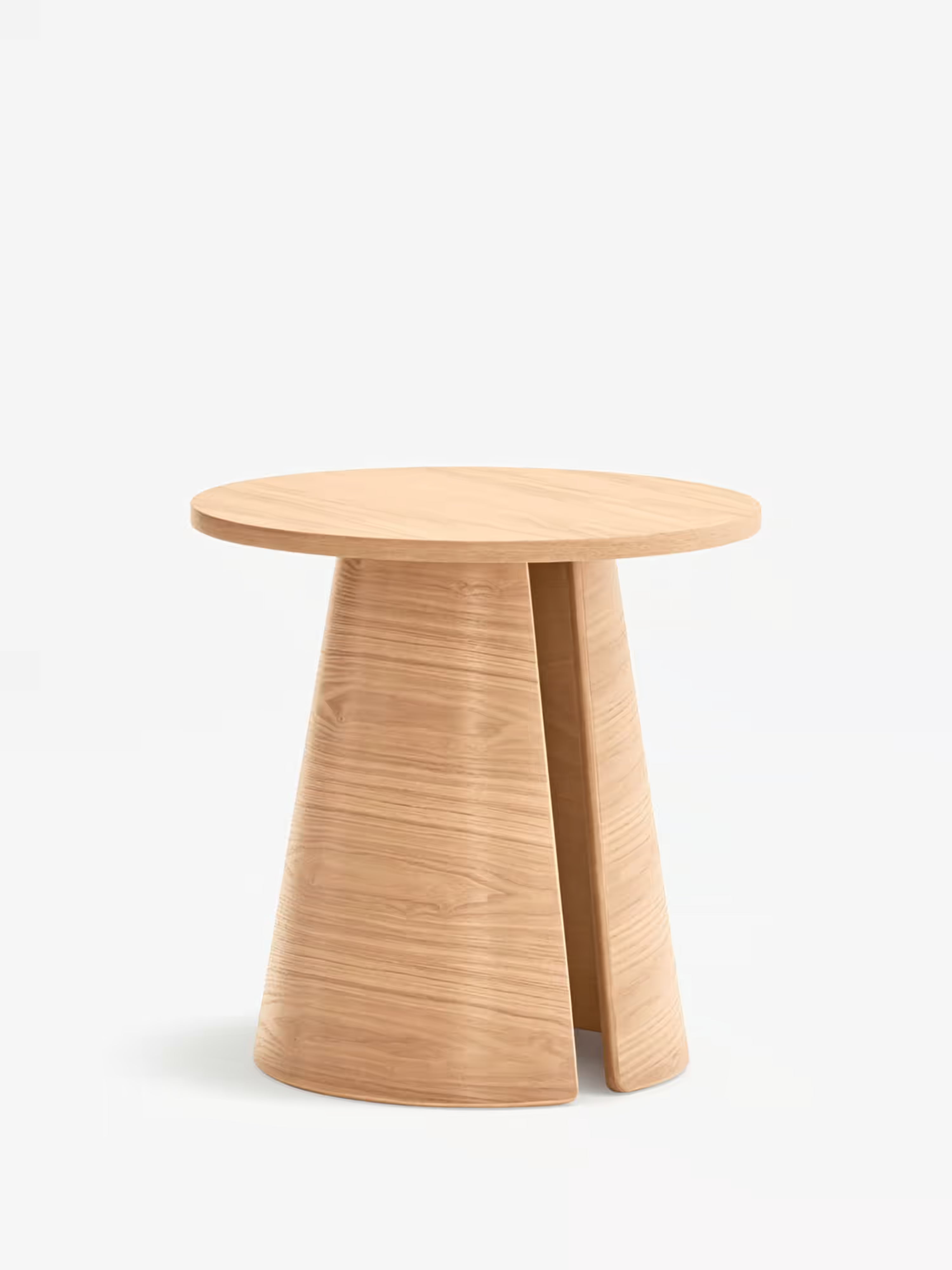 Cep Tavolino d’appoggio rotondo in rovere curvato - anche comodino 50 x 50 cm