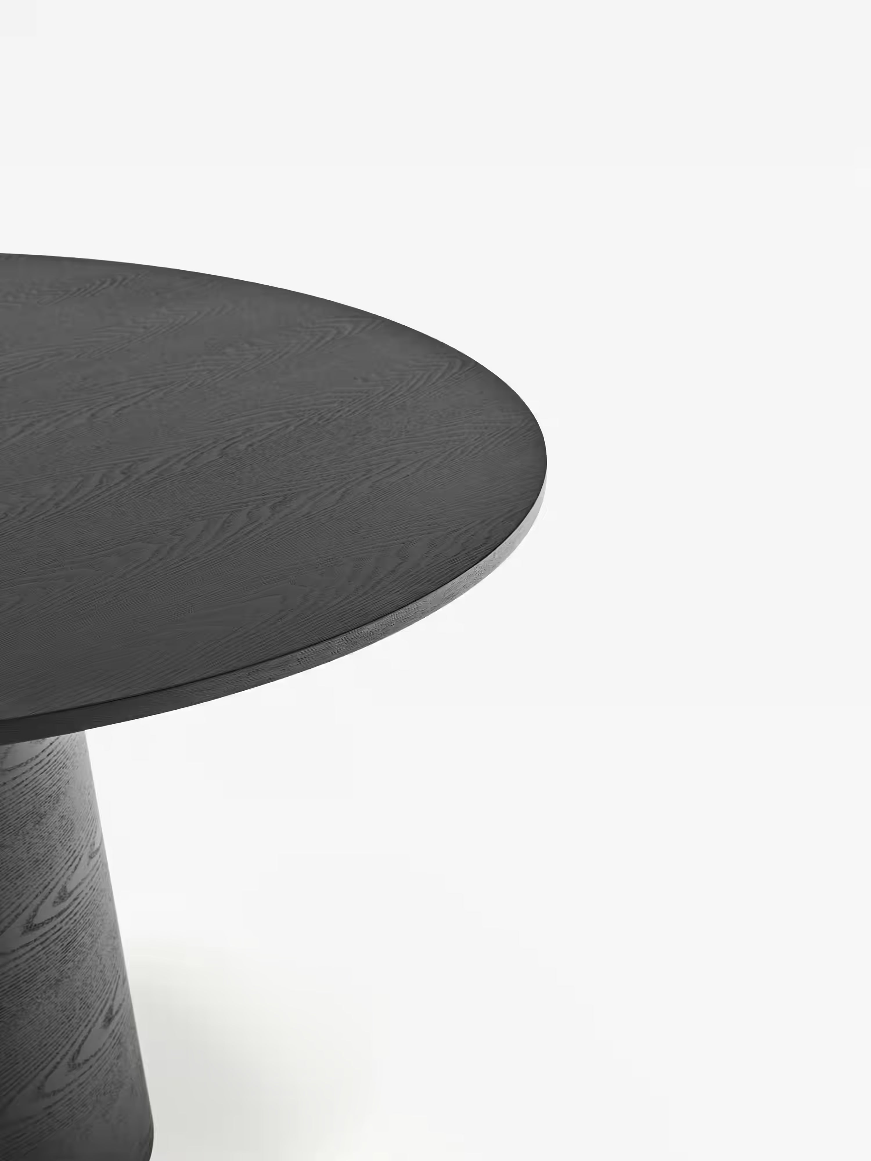 Cep mesa de comedor redonda - fresno negro y madera curvada Ø 137 cm