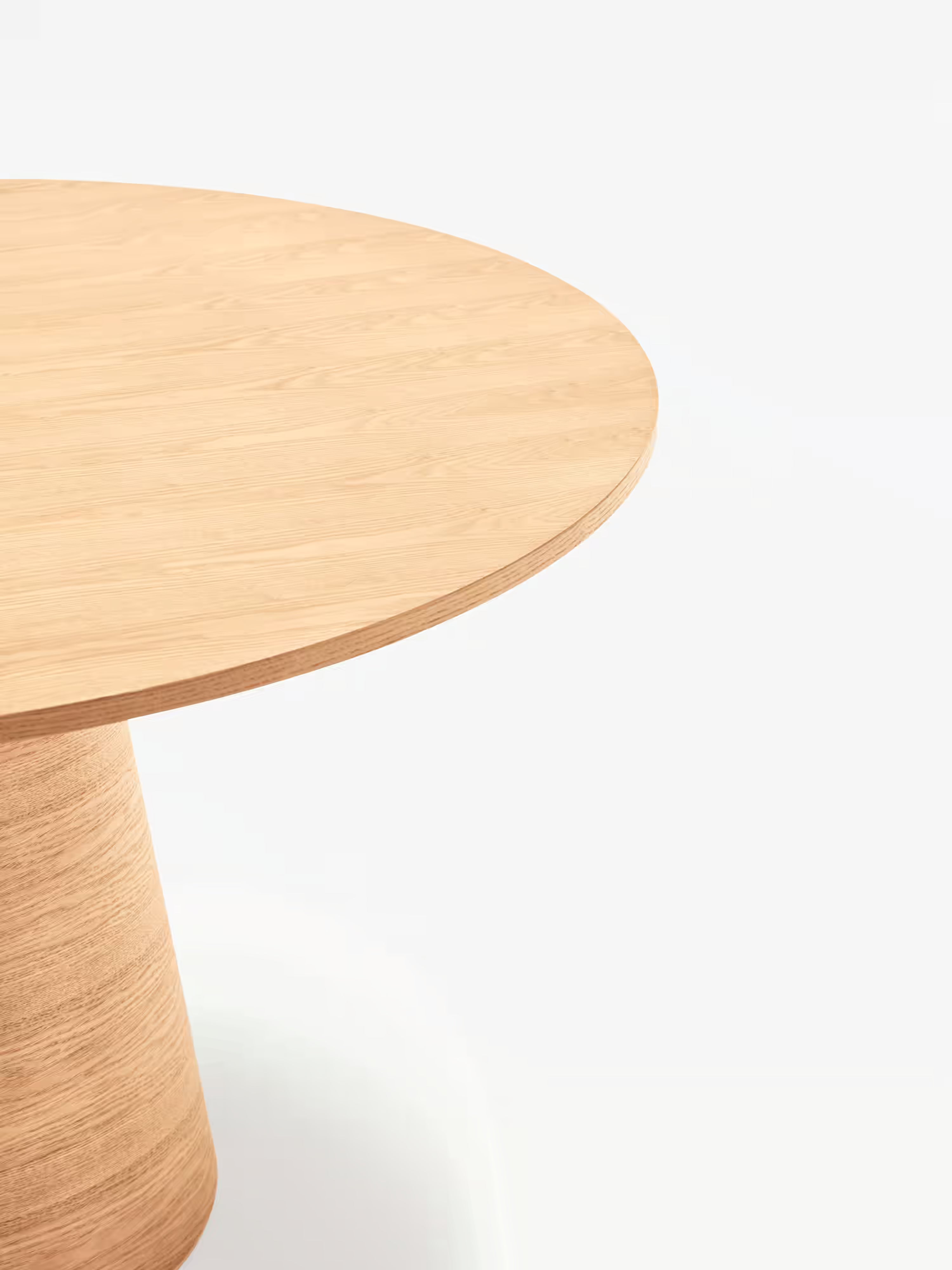Cep mesa de comedor redonda - roble natural y madera curvada Ø 137 cm
