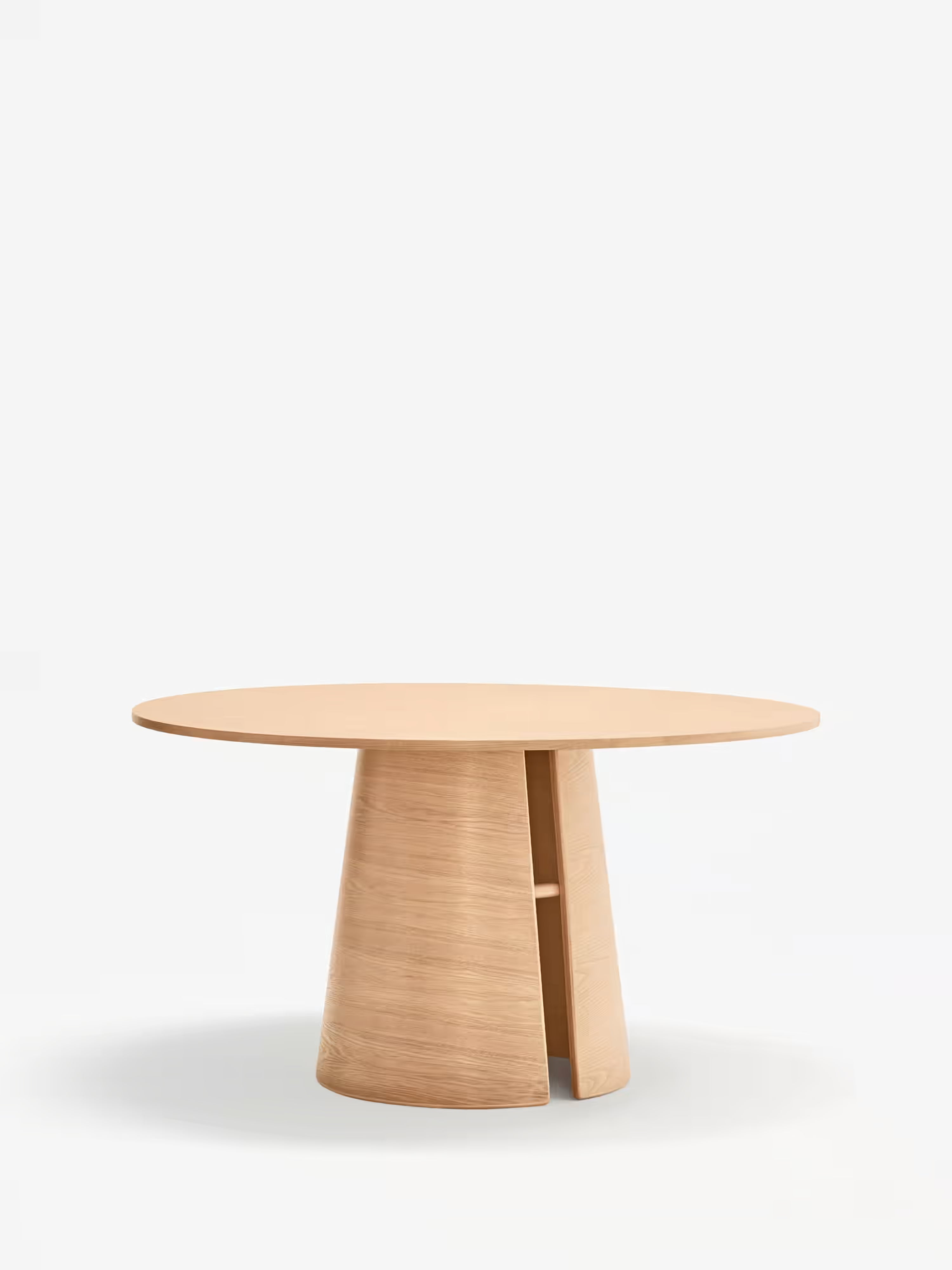 Cep mesa de comedor redonda - roble natural y madera curvada Ø 137 cm