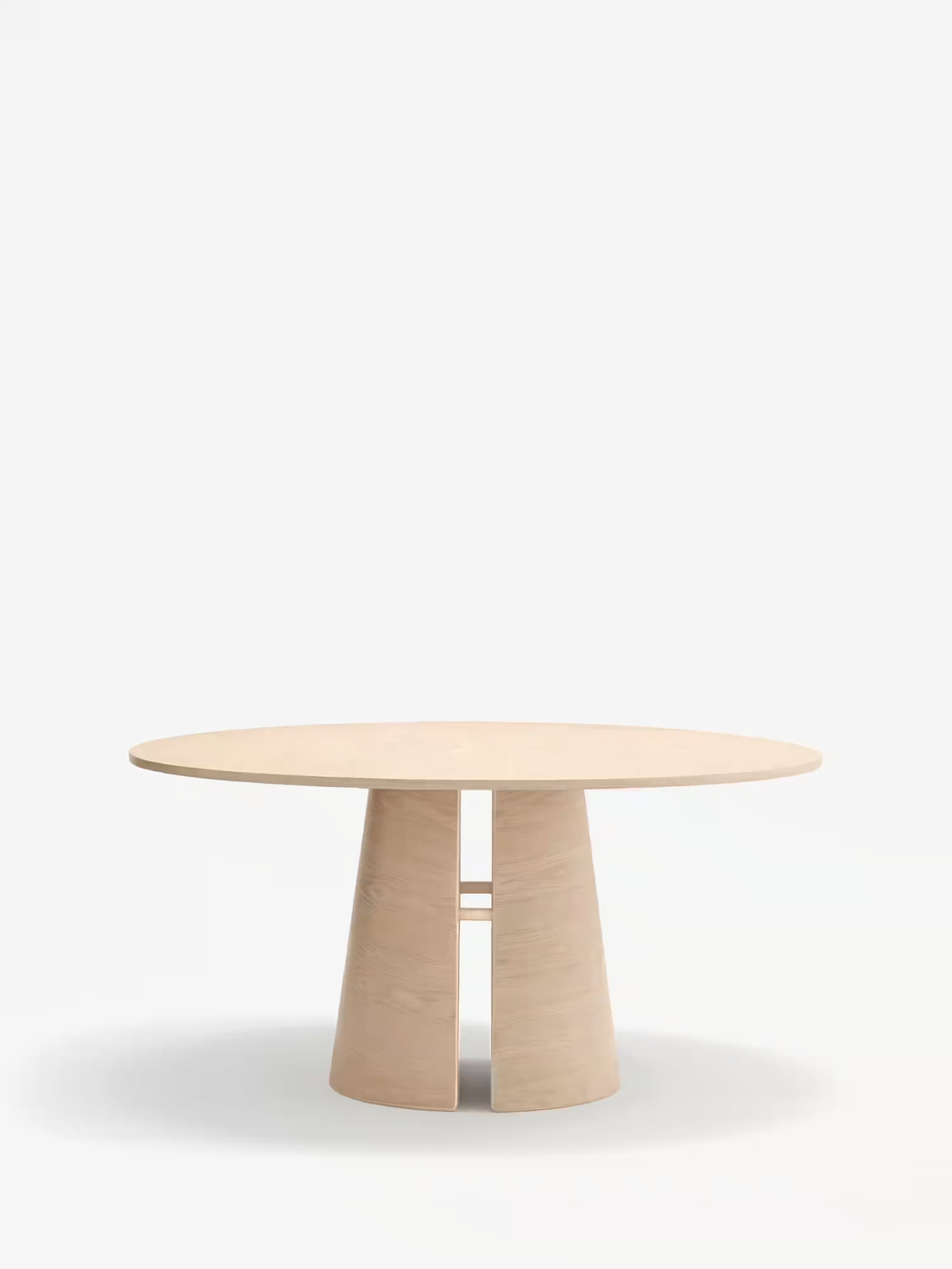 Cep mesa de comedor redonda - roble claro y madera curvada Ø 157 cm
