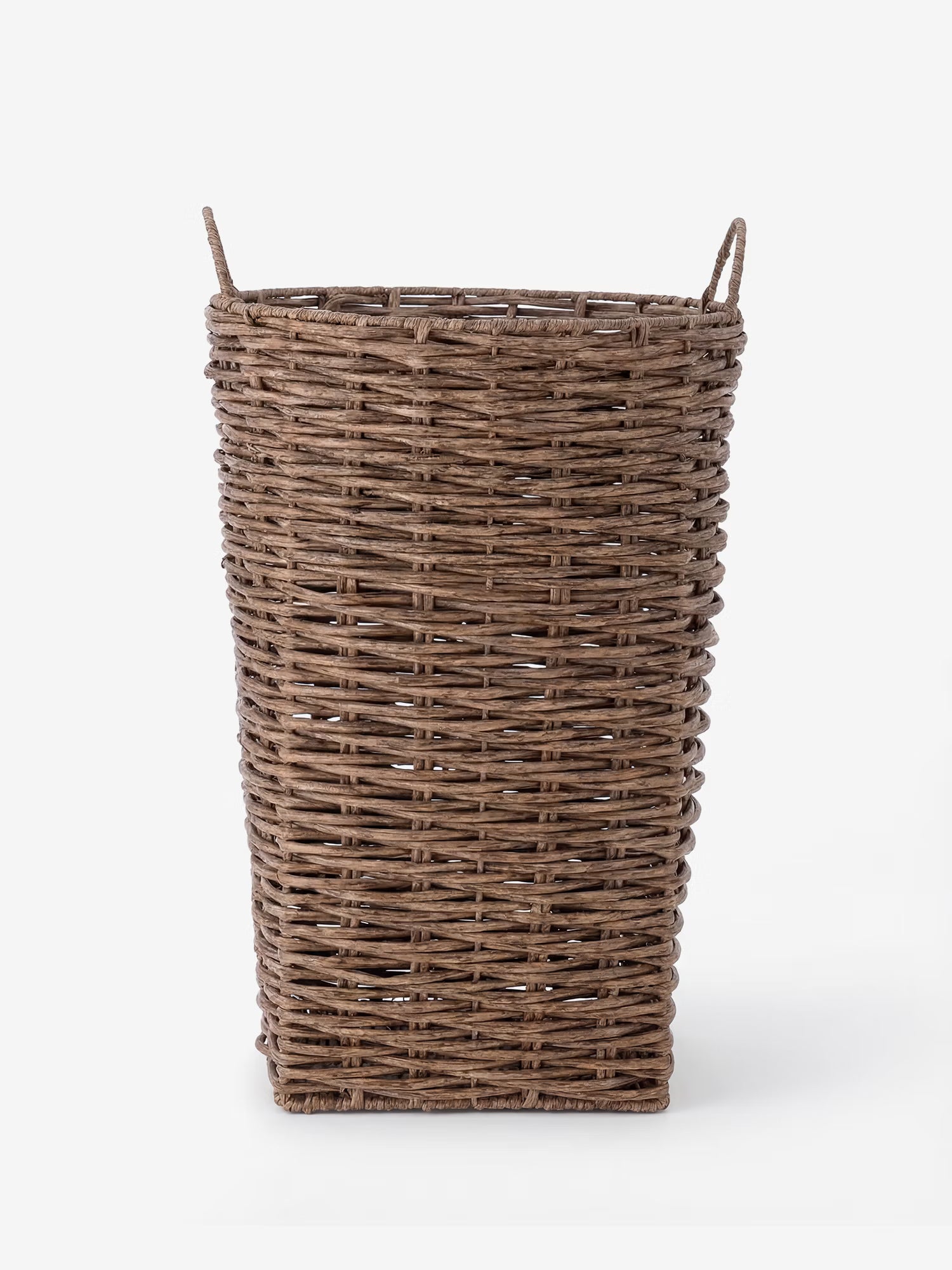 Cestina Set aus 2 Aufbewahrungskörben aus braunem Polyrattan mit Griffen
